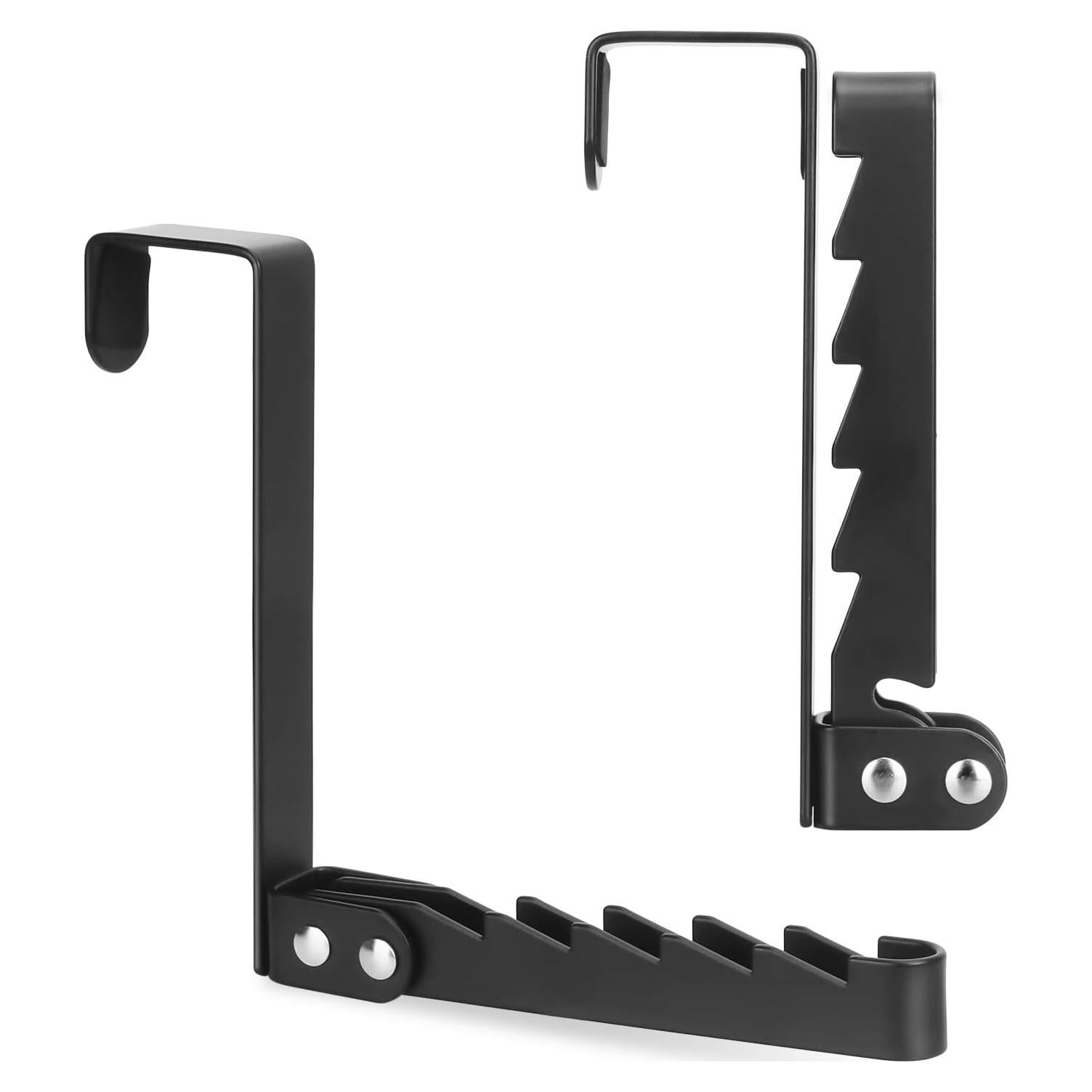 Ganchos Colgadores Sobre La Puerta FYY, Metal Negro Plegable