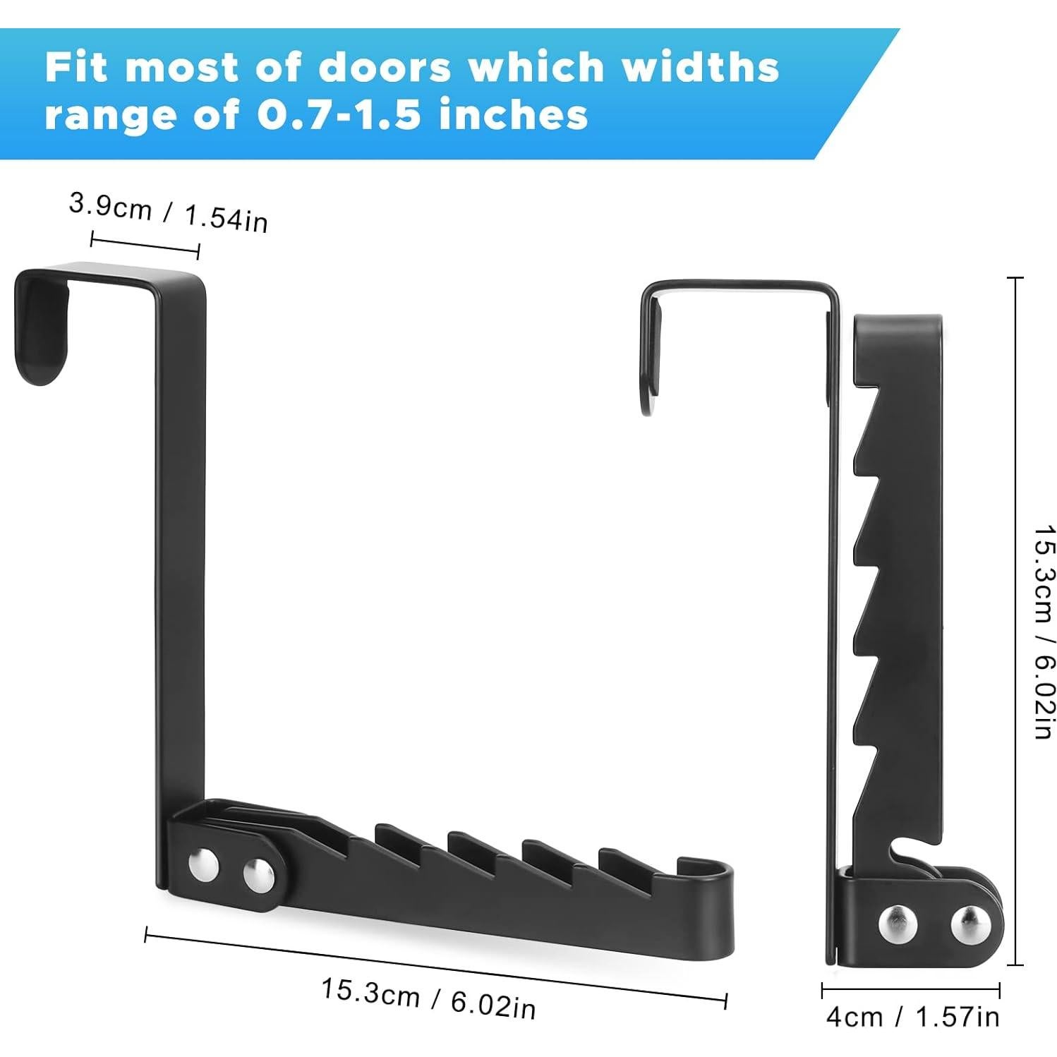 Ganchos Colgadores Sobre La Puerta FYY, Metal Negro Plegable