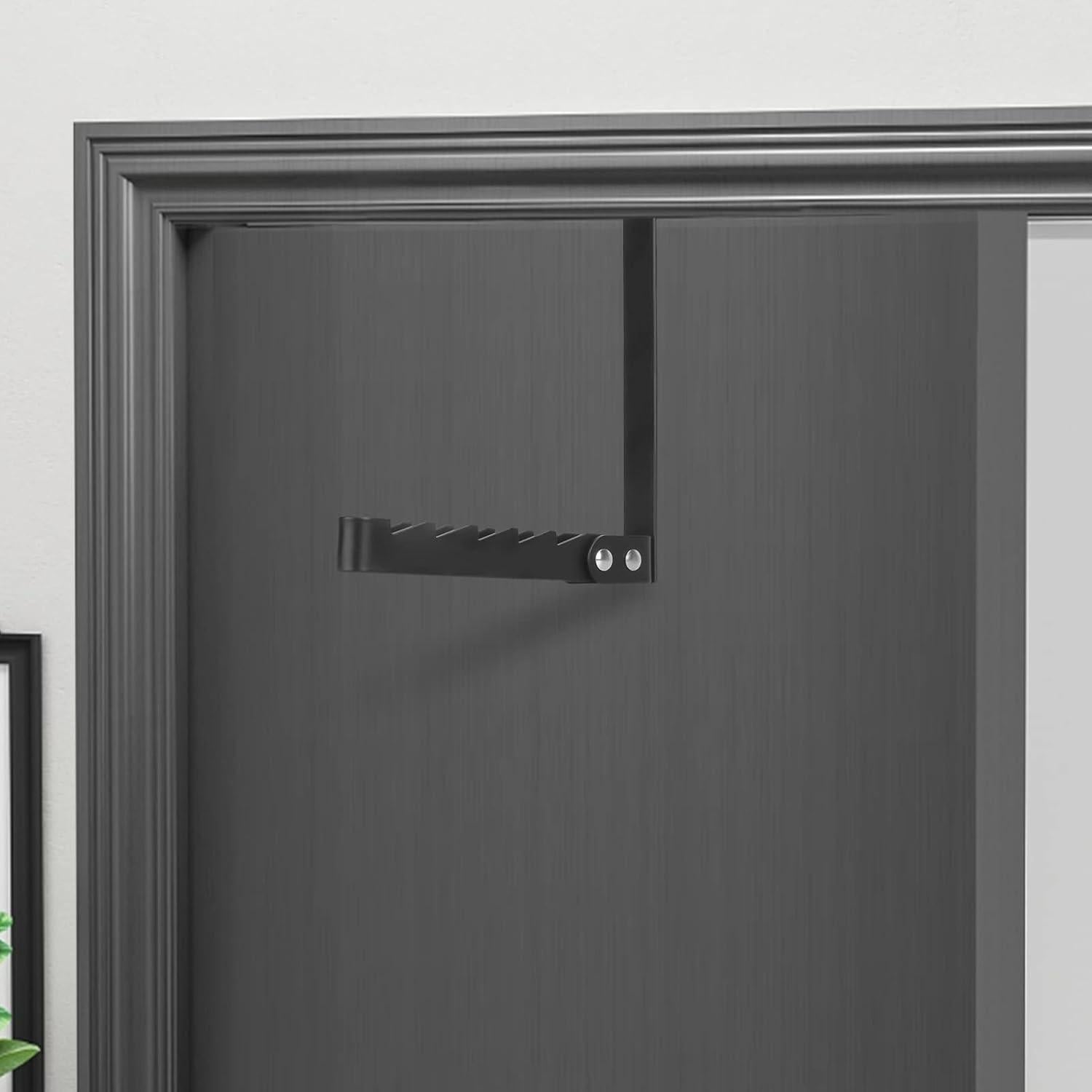 Ganchos Colgadores Sobre La Puerta FYY, Metal Negro Plegable
