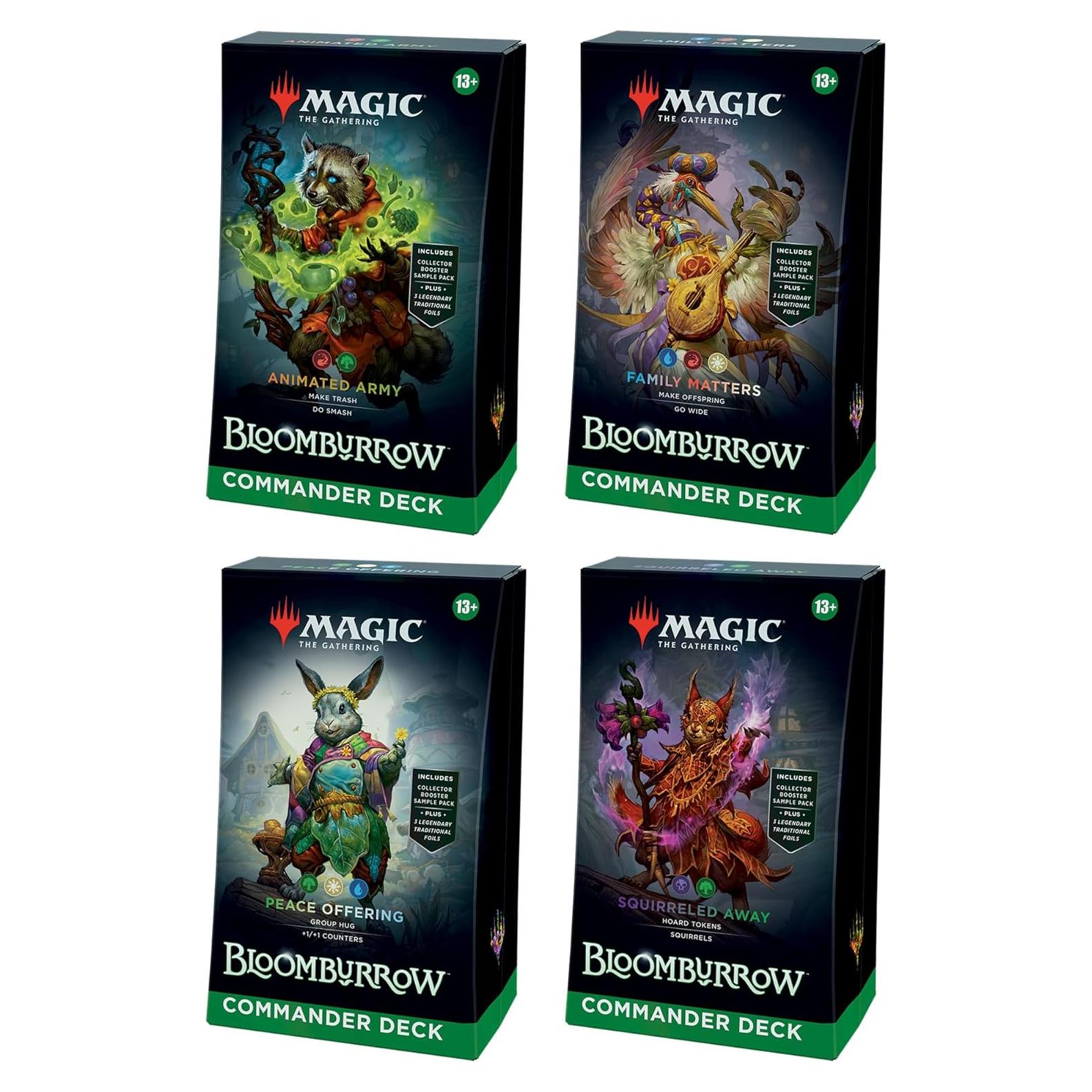 Magic: The Gathering Bloomburrow 4 Mazos de Comandante