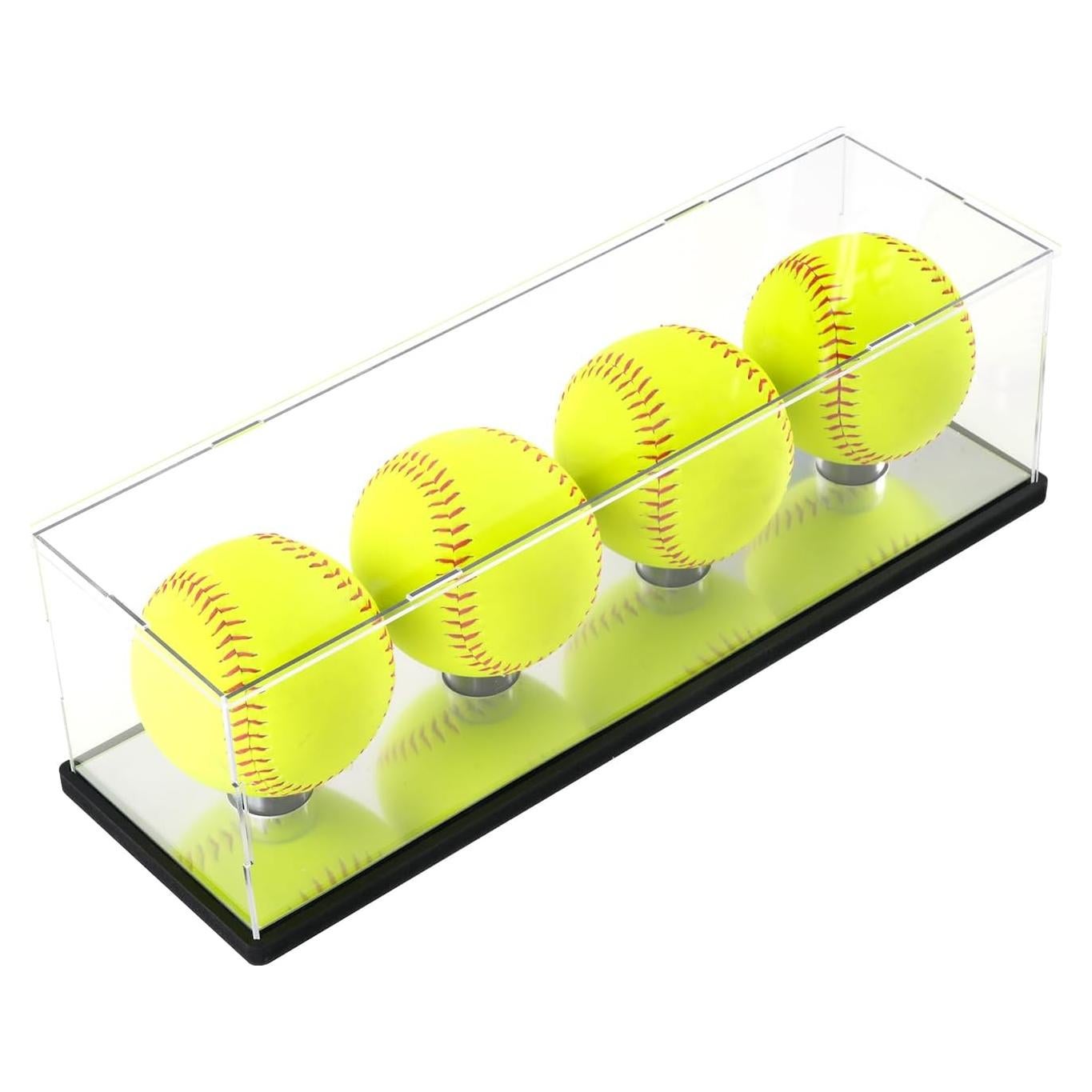 Estuche de exhibición de softball ZSN 4 piezas acrílico