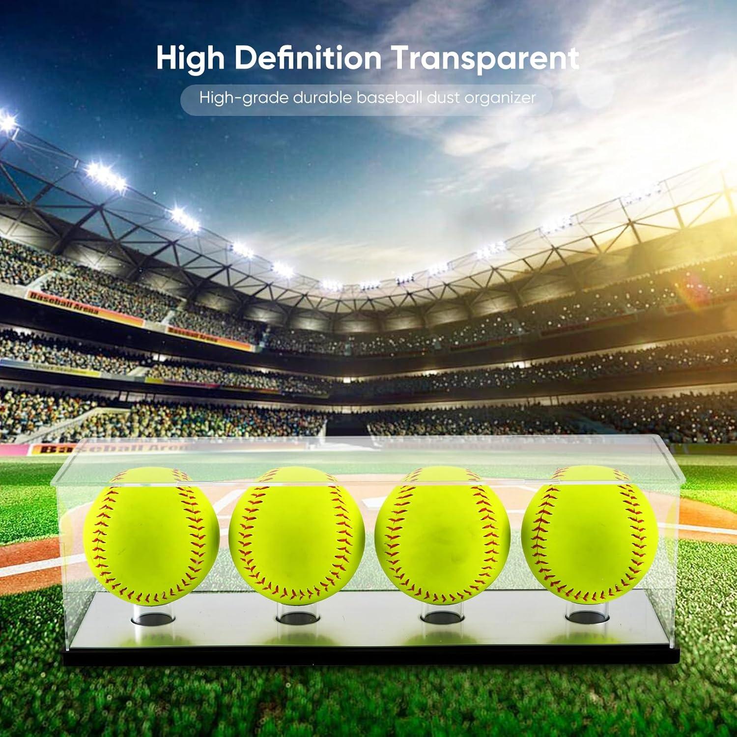 Estuche de exhibición de softball ZSN 4 piezas acrílico