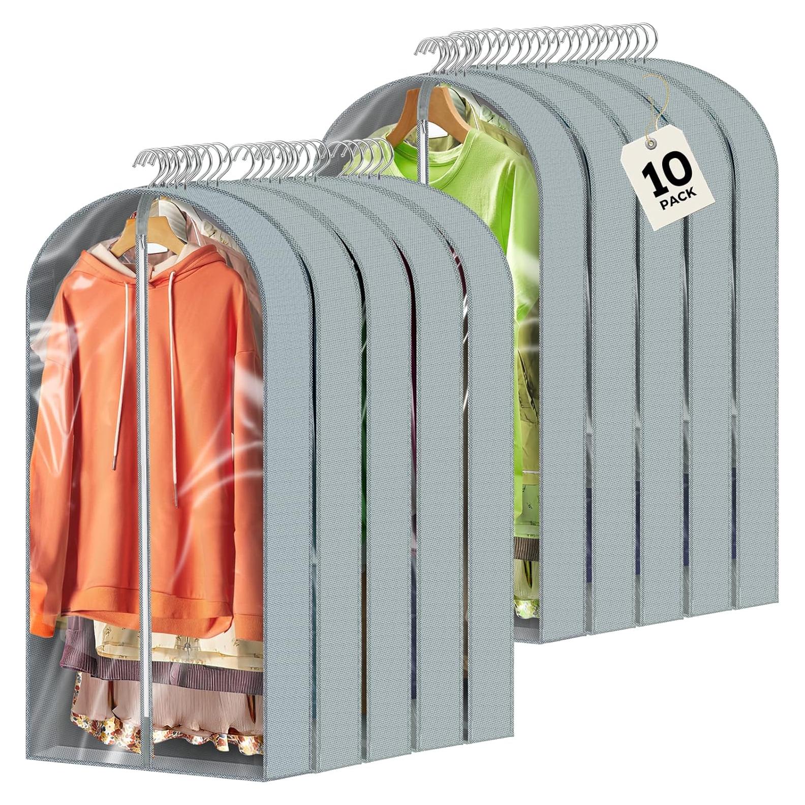 10 Bolsas de Ropa Colgantes AURUZA 101.6x10.16cm Transparente