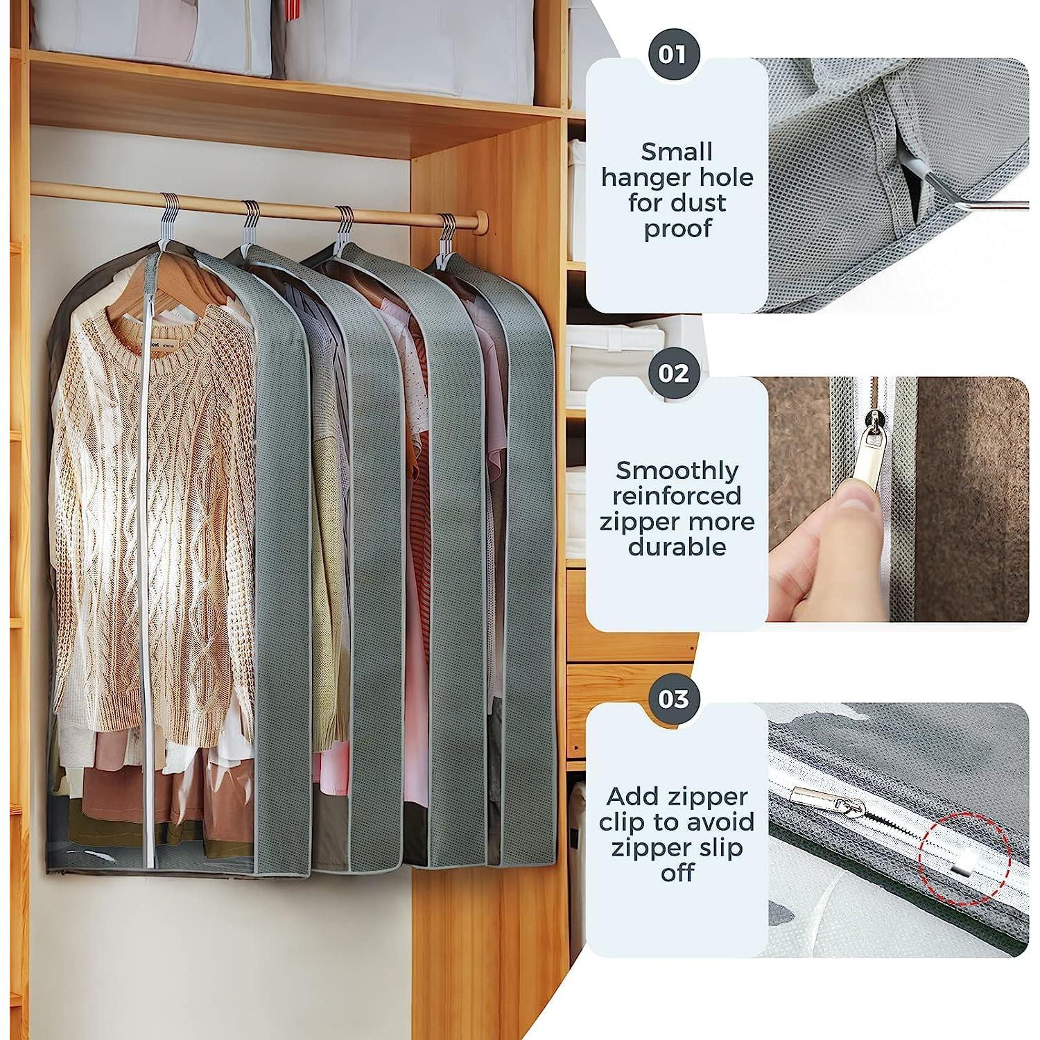 10 Bolsas de Ropa Colgantes AURUZA 101.6x10.16cm Transparente