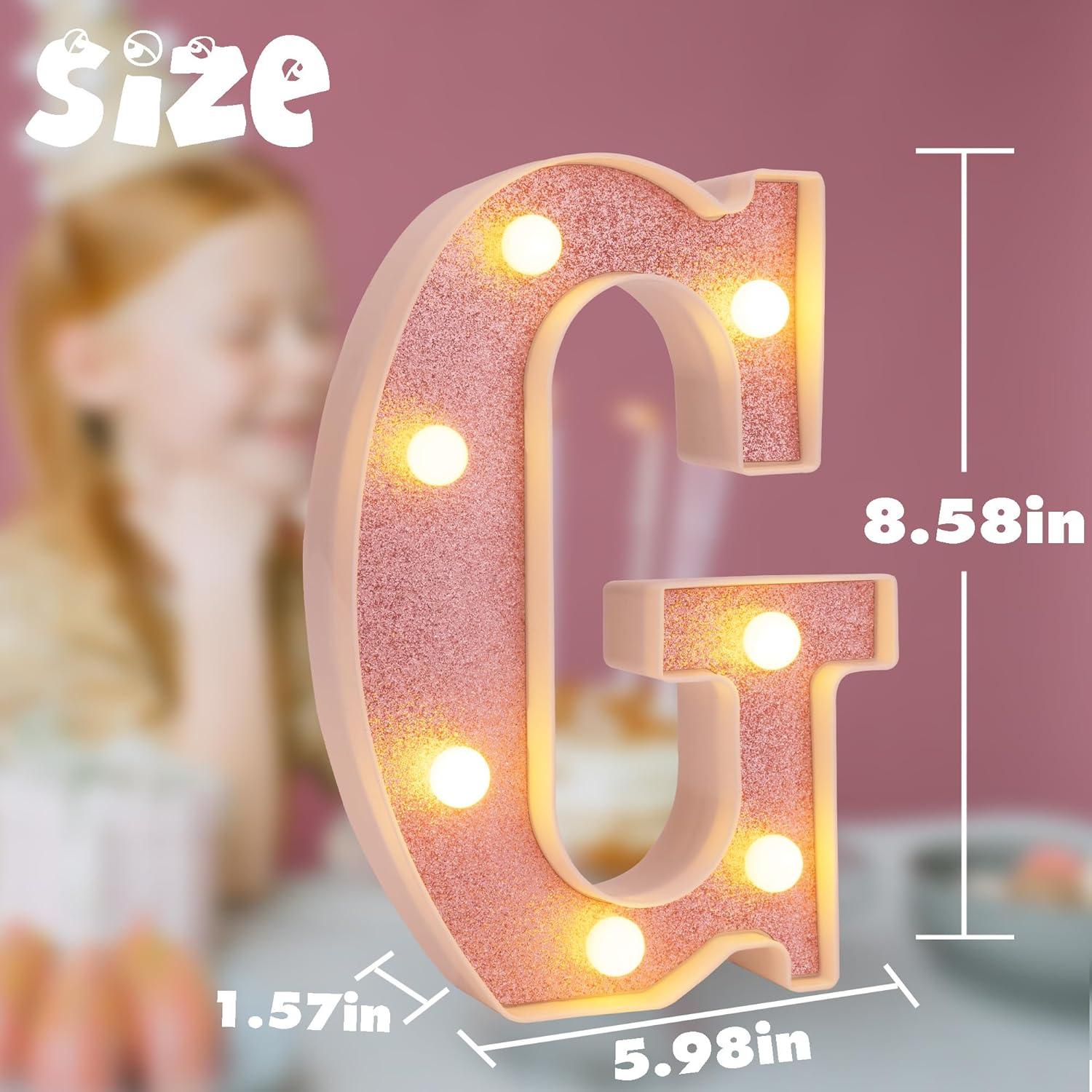 Letras Iluminadas LED DyingSwan Letra G 21.8 cm Rosa
