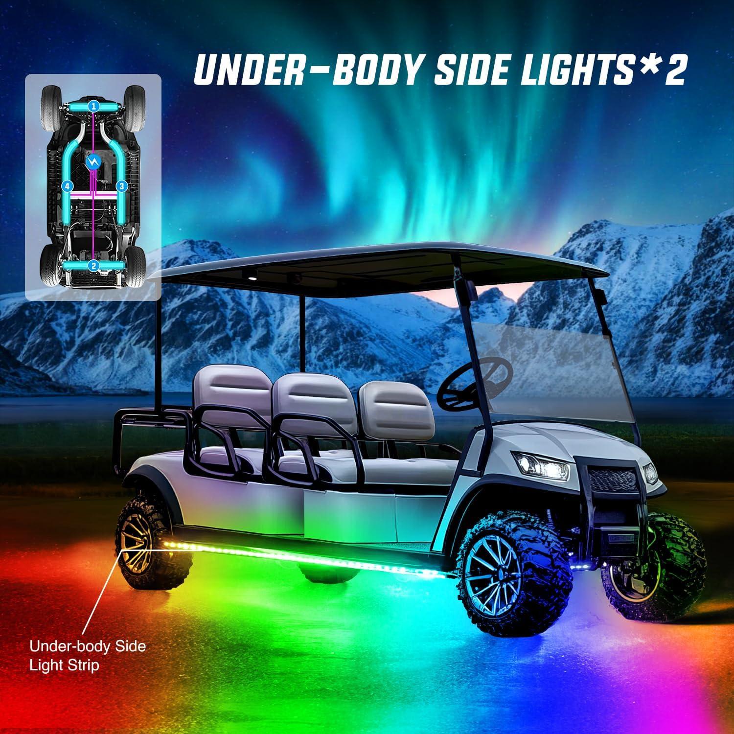 Kit de Luces LED Nilight para Carro de Golf 12-66V RGB