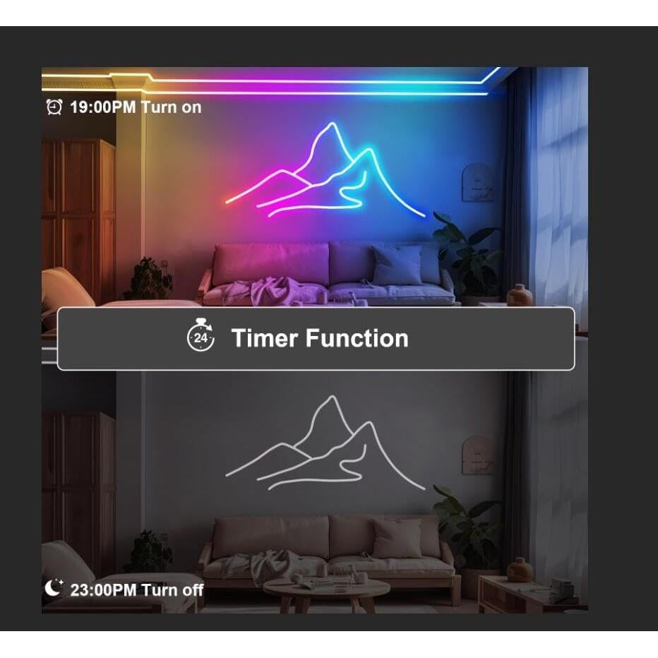 Cinta Neón LED RGB 10m CCILAND con Control Remoto y App