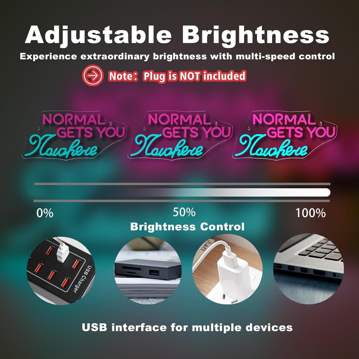 Luz de Neón LED Wanxing 42x20cm Regulable USB Decorativa