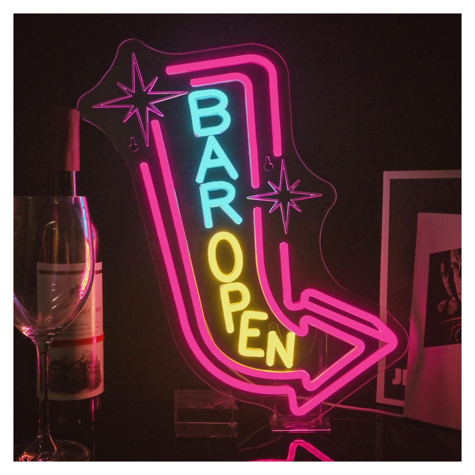 Cartel de Neón LED Abierto Lucunstar 35.5x20.3cm Decoración