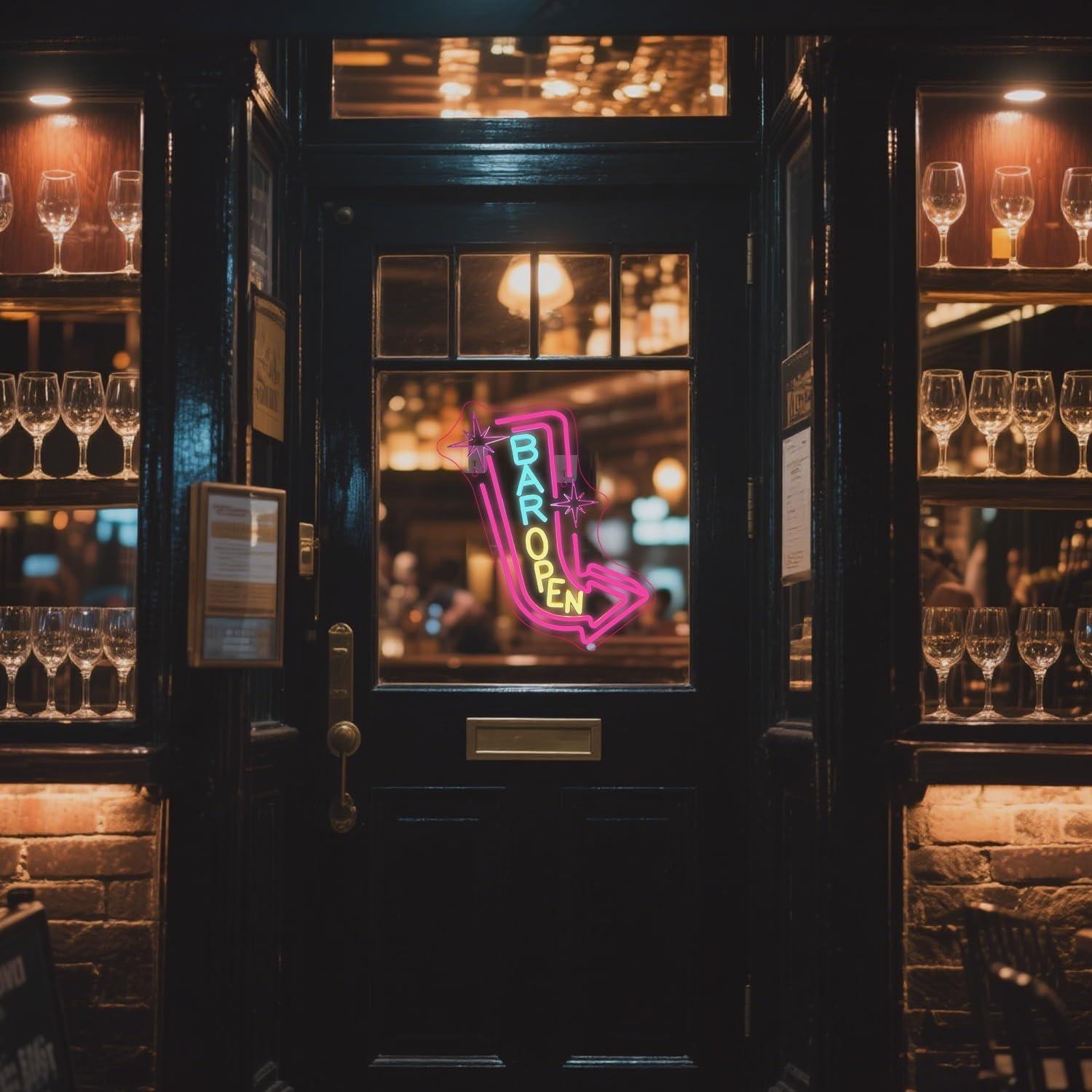 Cartel de Neón LED Abierto Lucunstar 35.5x20.3cm Decoración