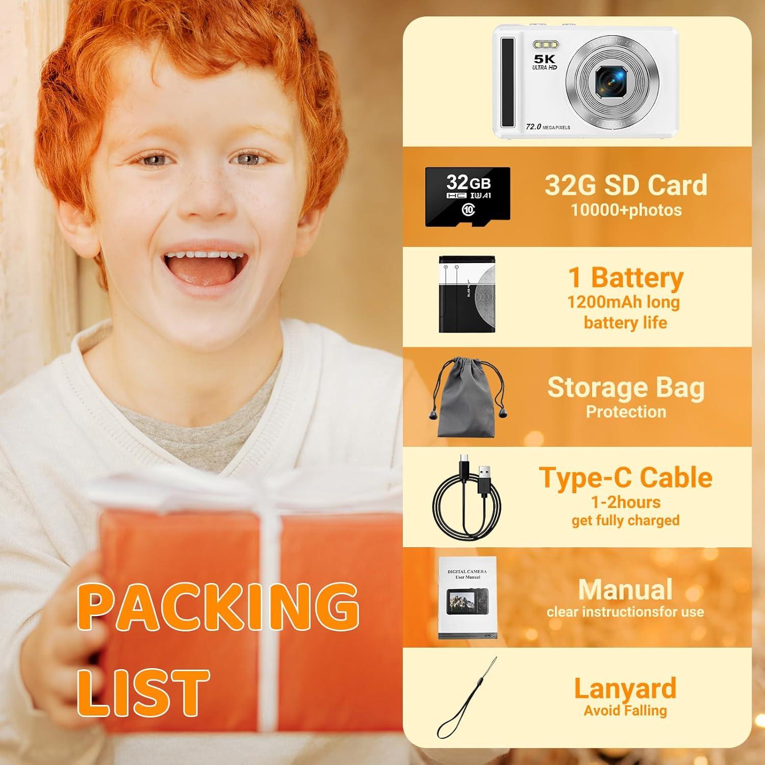 Cámara Digital 5K YiFuar DC068 72MP Zoom 16X Pantalla 2.8"