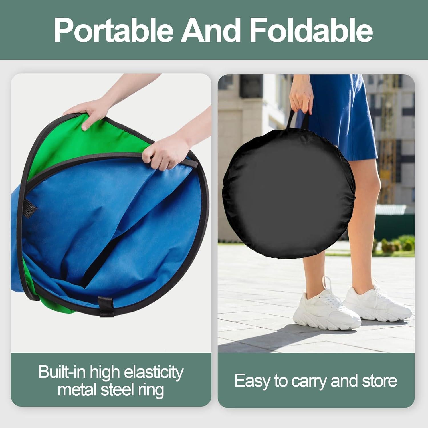 Fondo Plegable Doble Cara EMART Verde Azul 100x150 cm