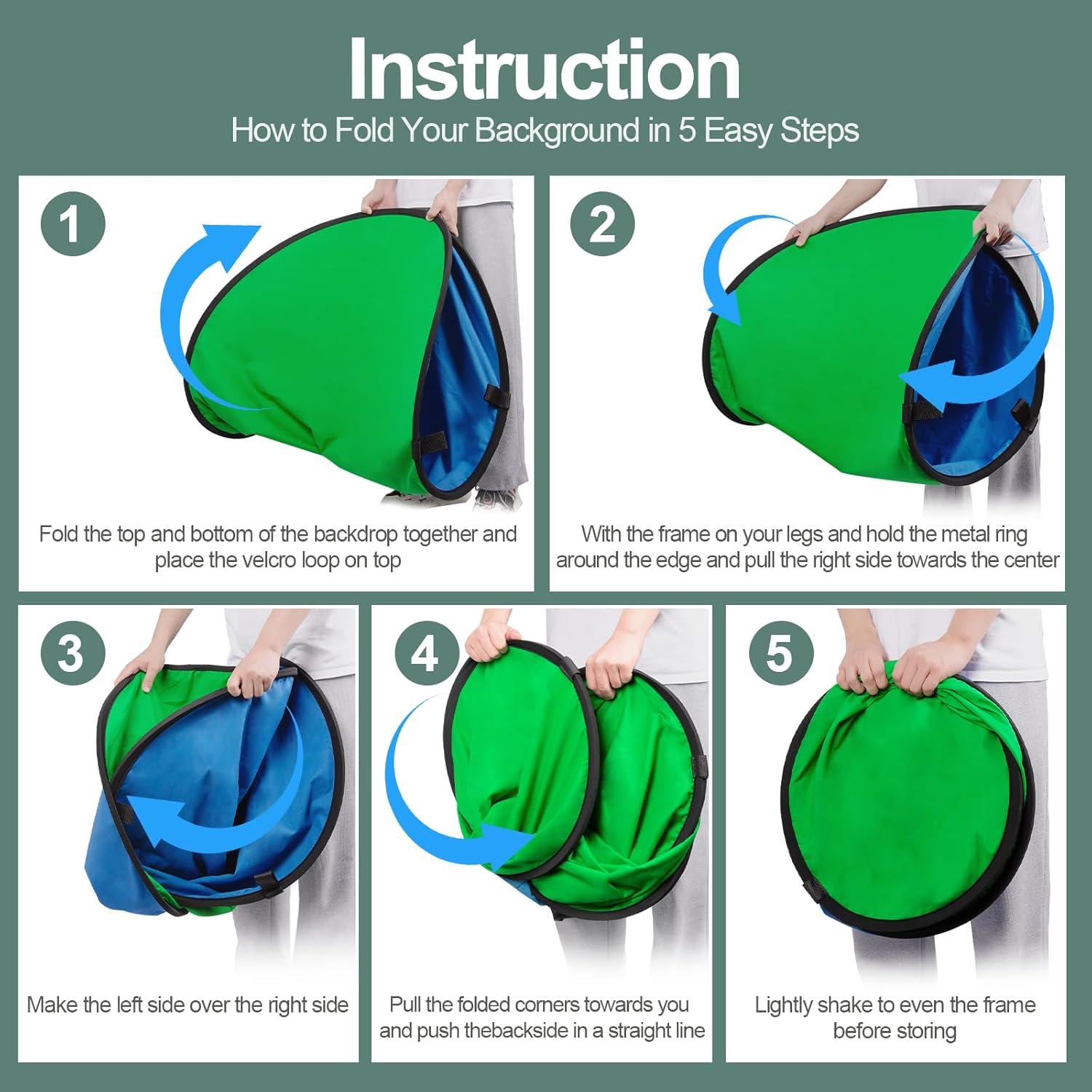 Fondo Plegable Doble Cara EMART Verde Azul 100x150 cm