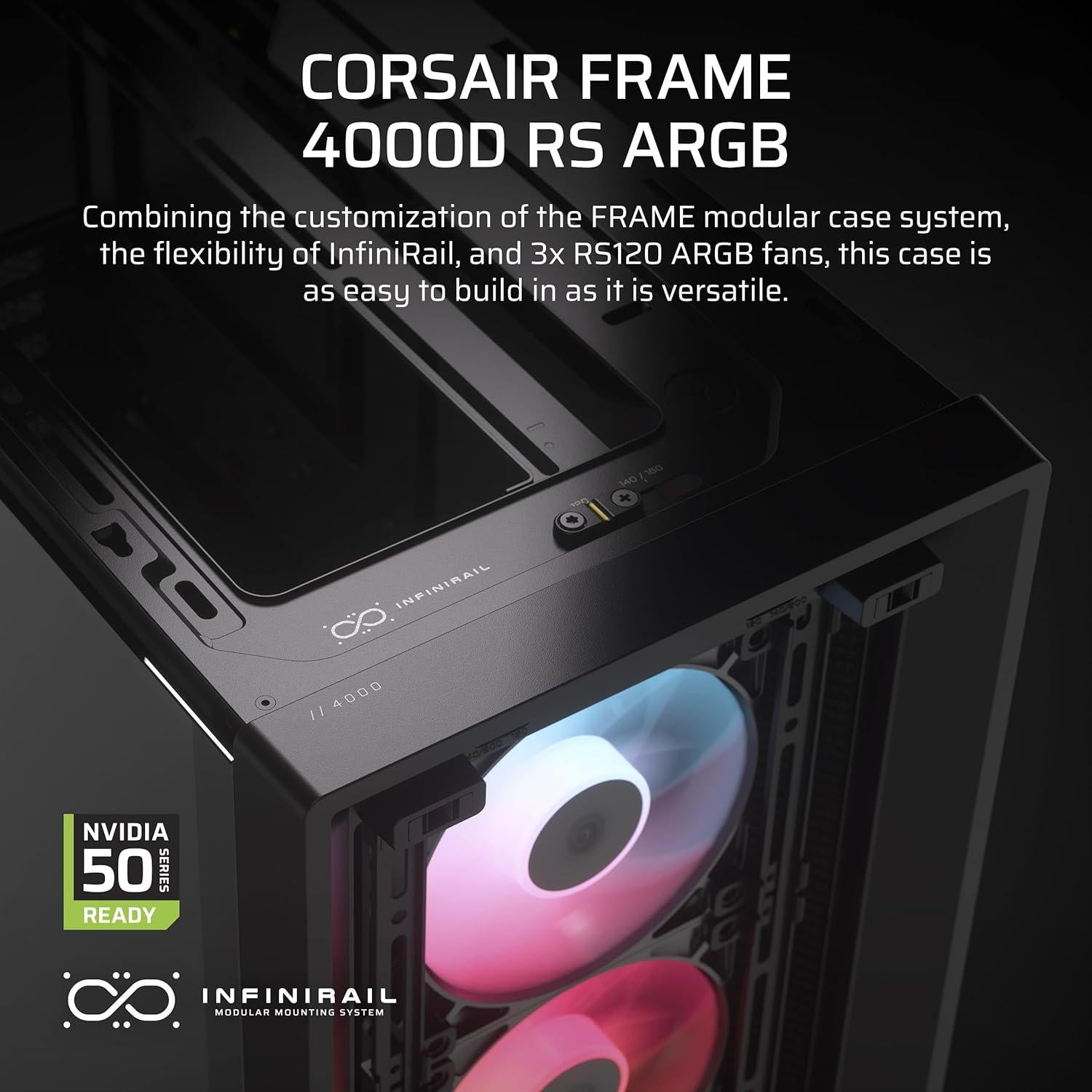 Caja PC Corsair 4000D RS ARGB Modular ATX - Alto Flujo de Aire