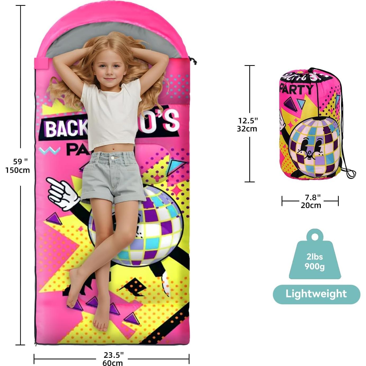 Saco de dormir Xelaro para niños 150 cm impermeable ligero