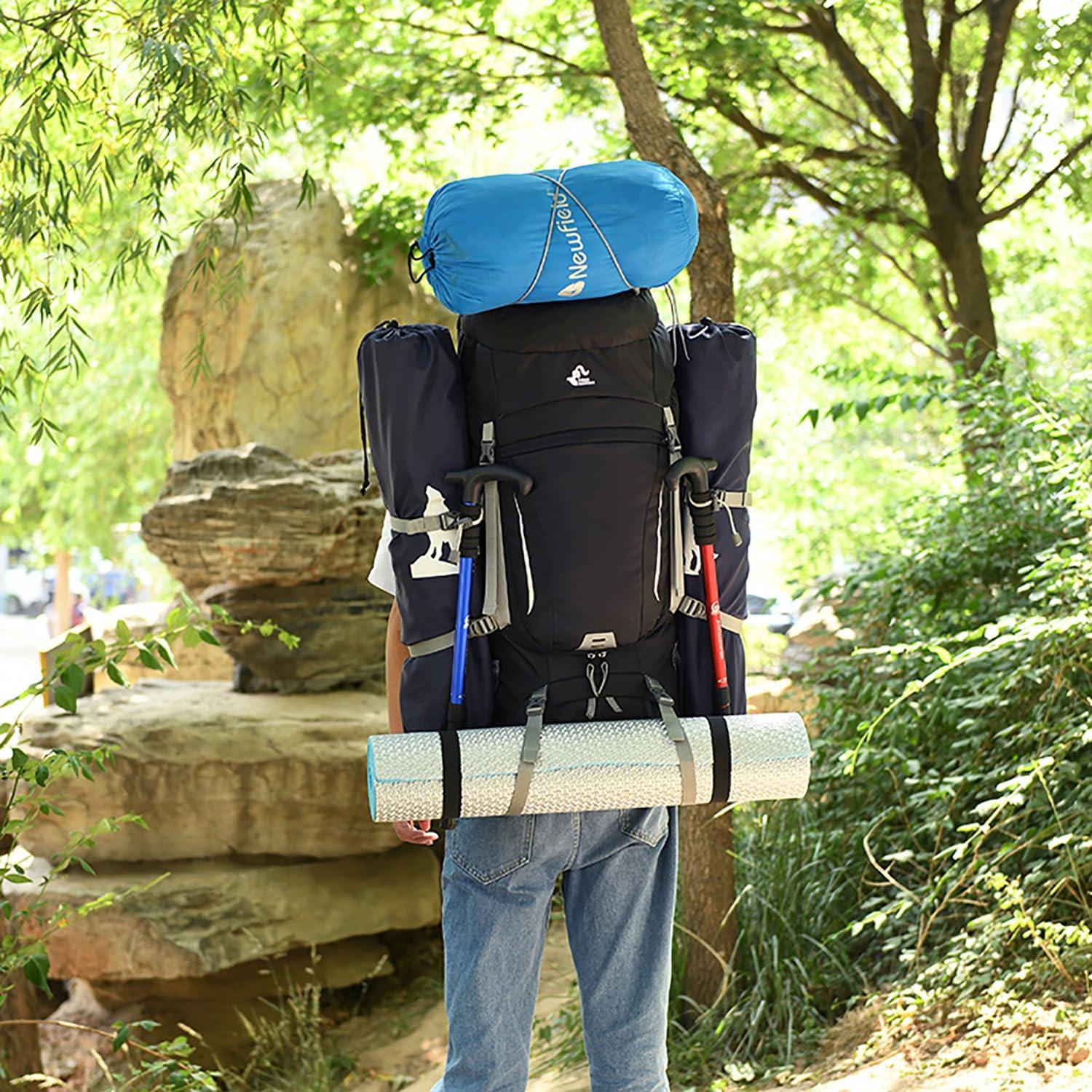 Mochila de Senderismo Bseash 60L Impermeable con Funda Lluvia