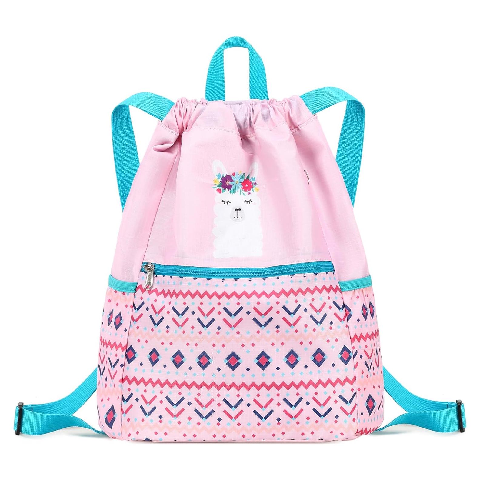 Mochila de Cuerda Ryushoyo Alpaca Azul Rosa 30x40cm 19L