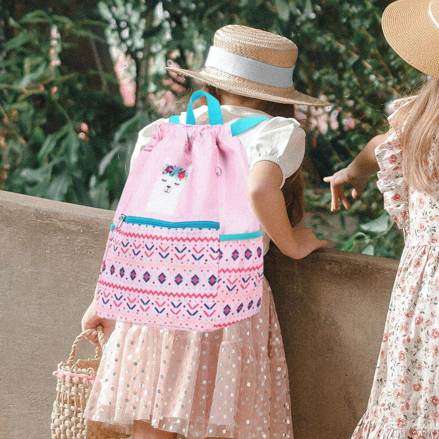 Mochila de Cuerda Ryushoyo Alpaca Azul Rosa 30x40cm 19L