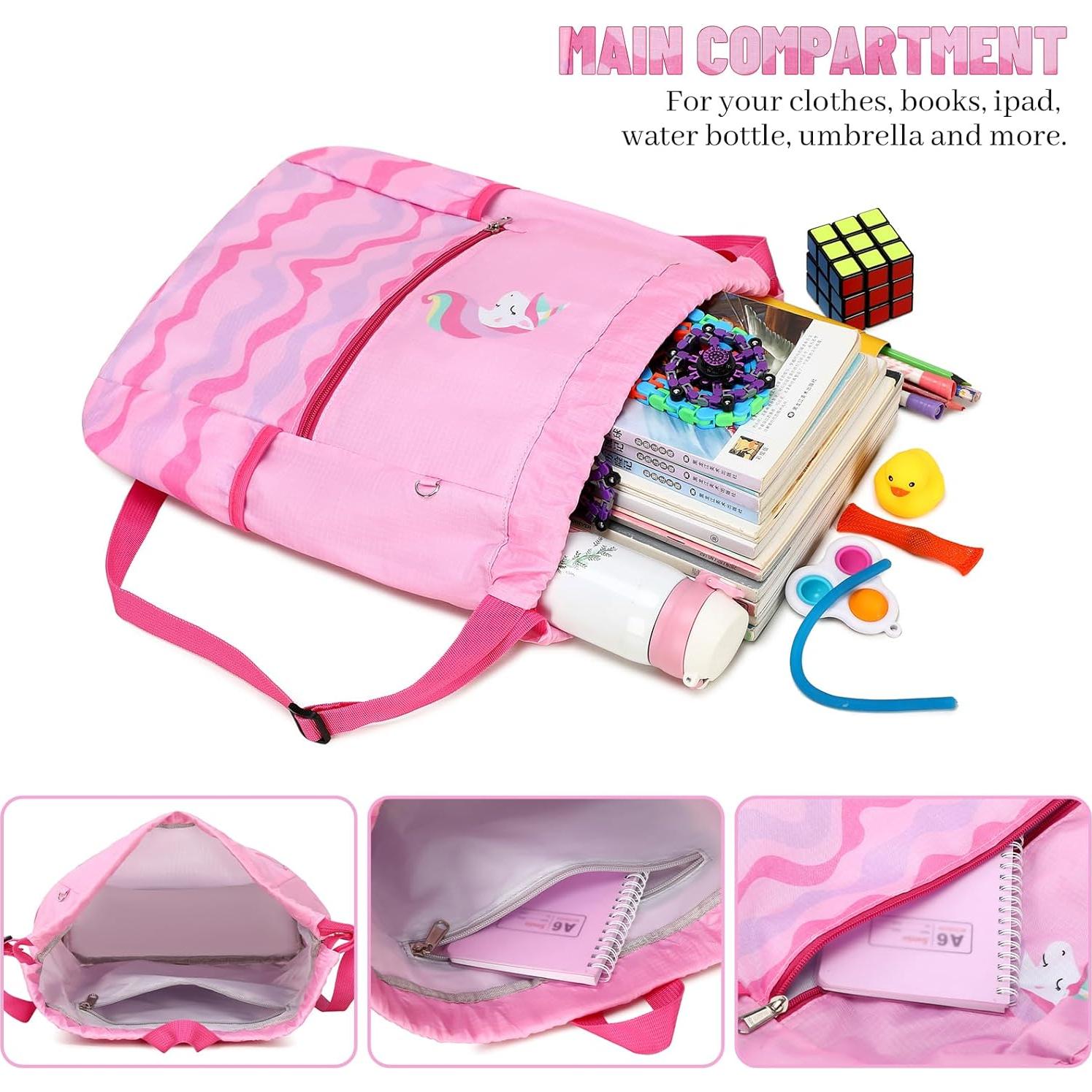 Mochila de Cuerda Ryushoyo Alpaca Azul Rosa 30x40cm 19L