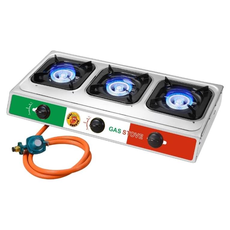 Estufa de Gas Propano Vivicreate 3 Quemadores 30000 BTU Acero Inoxidable