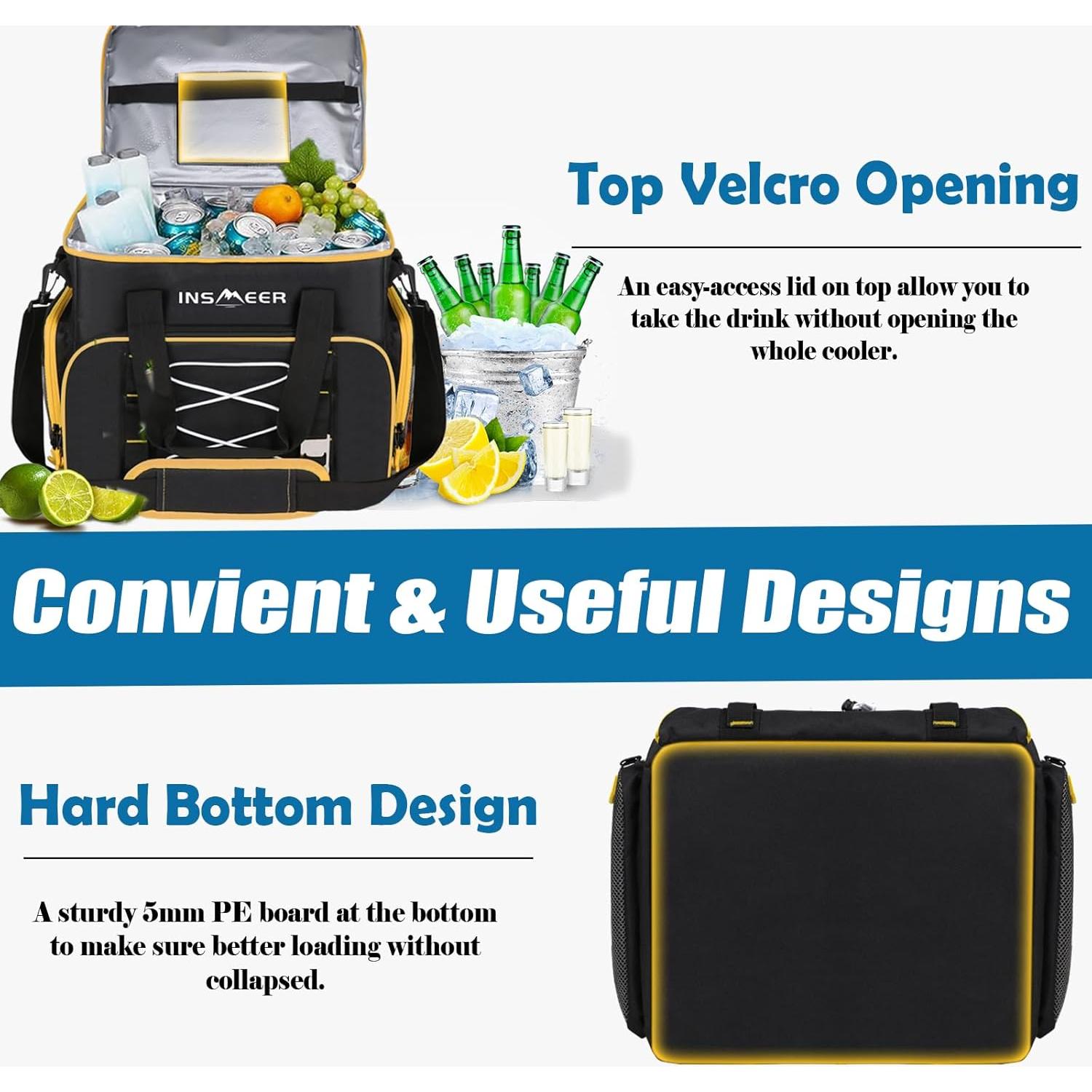 Bolsa Térmica INSMEER 45L Aislada Plegable para Playa y Camping