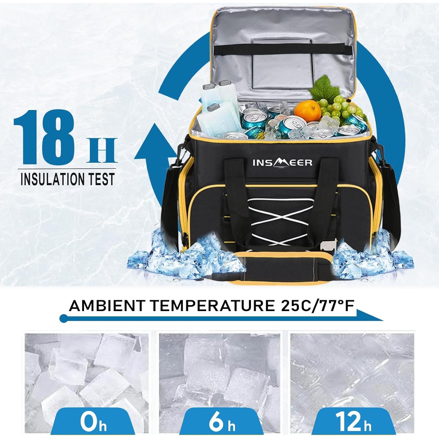 Bolsa Térmica INSMEER 45L Aislada Plegable para Playa y Camping