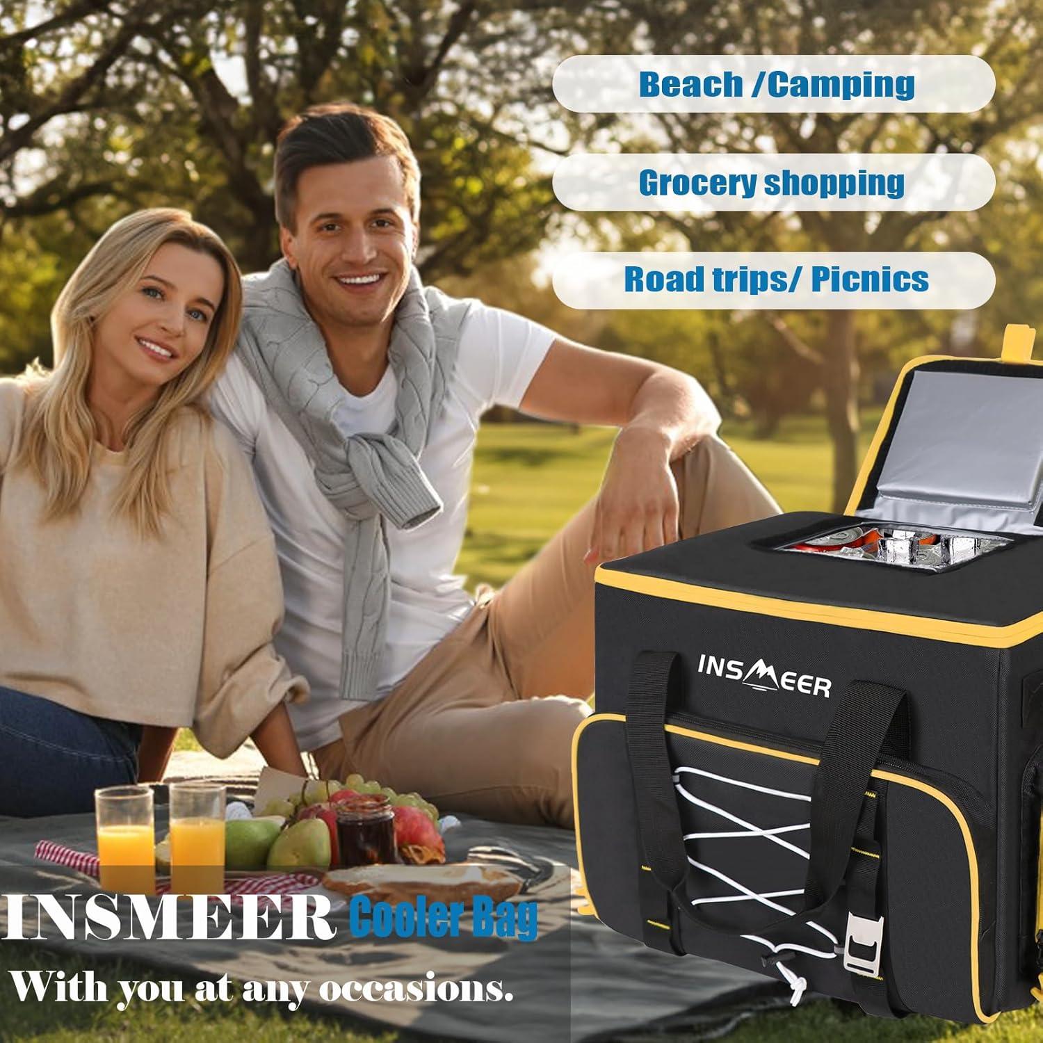 Bolsa Térmica INSMEER 45L Aislada Plegable para Playa y Camping