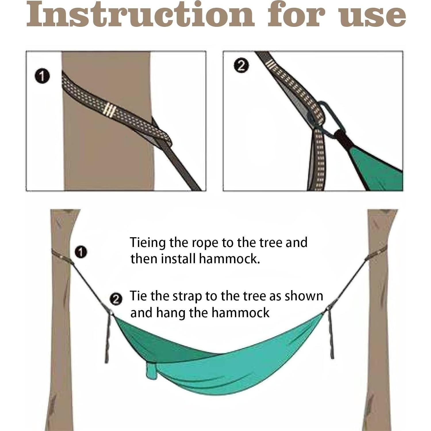 Hamaca de Camping Doble HOOD MOUNT Nylon 299.7x199.9cm Azul y Gris