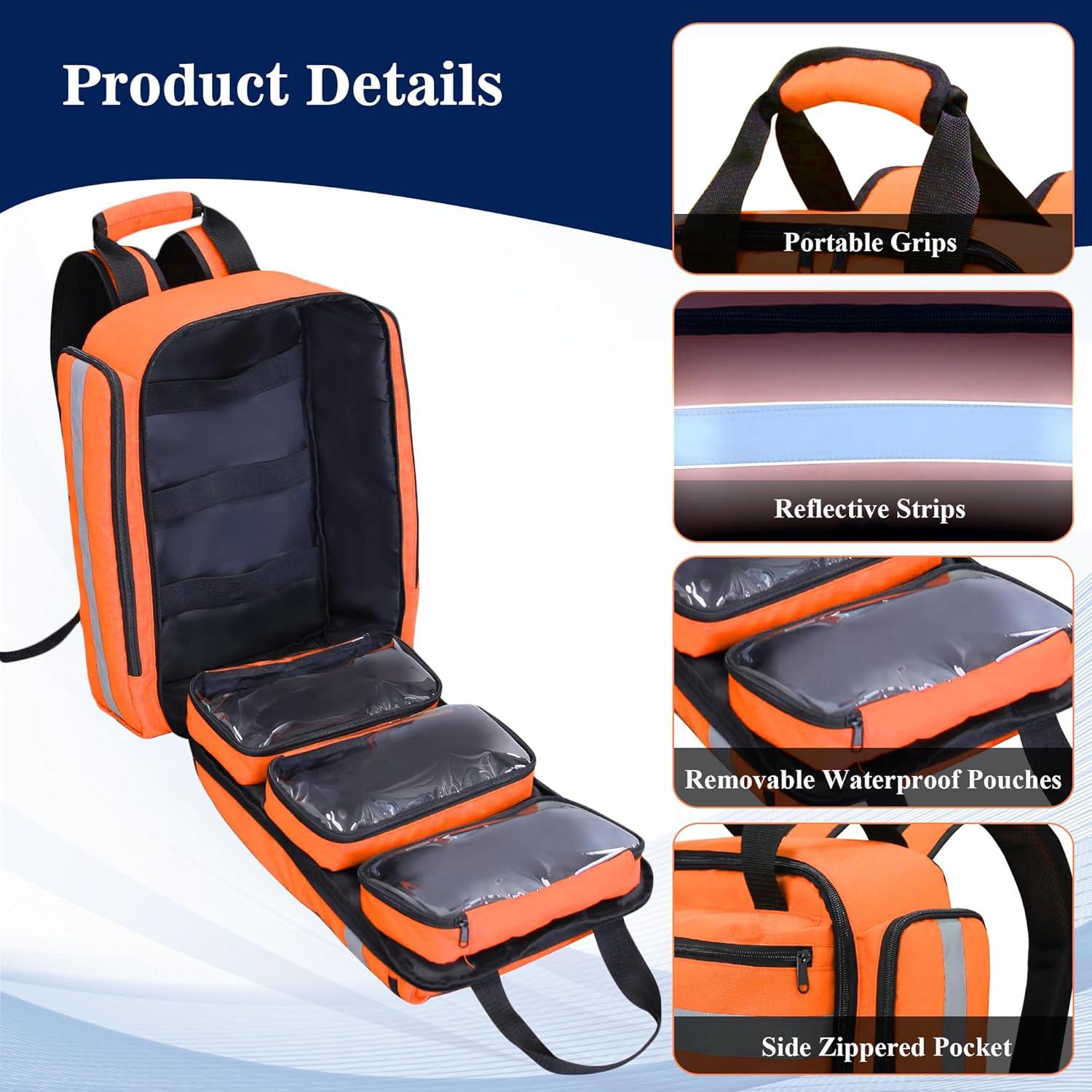 Bolsa de Primeros Auxilios Vacía JIDUODUO Naranja 0.83 kg