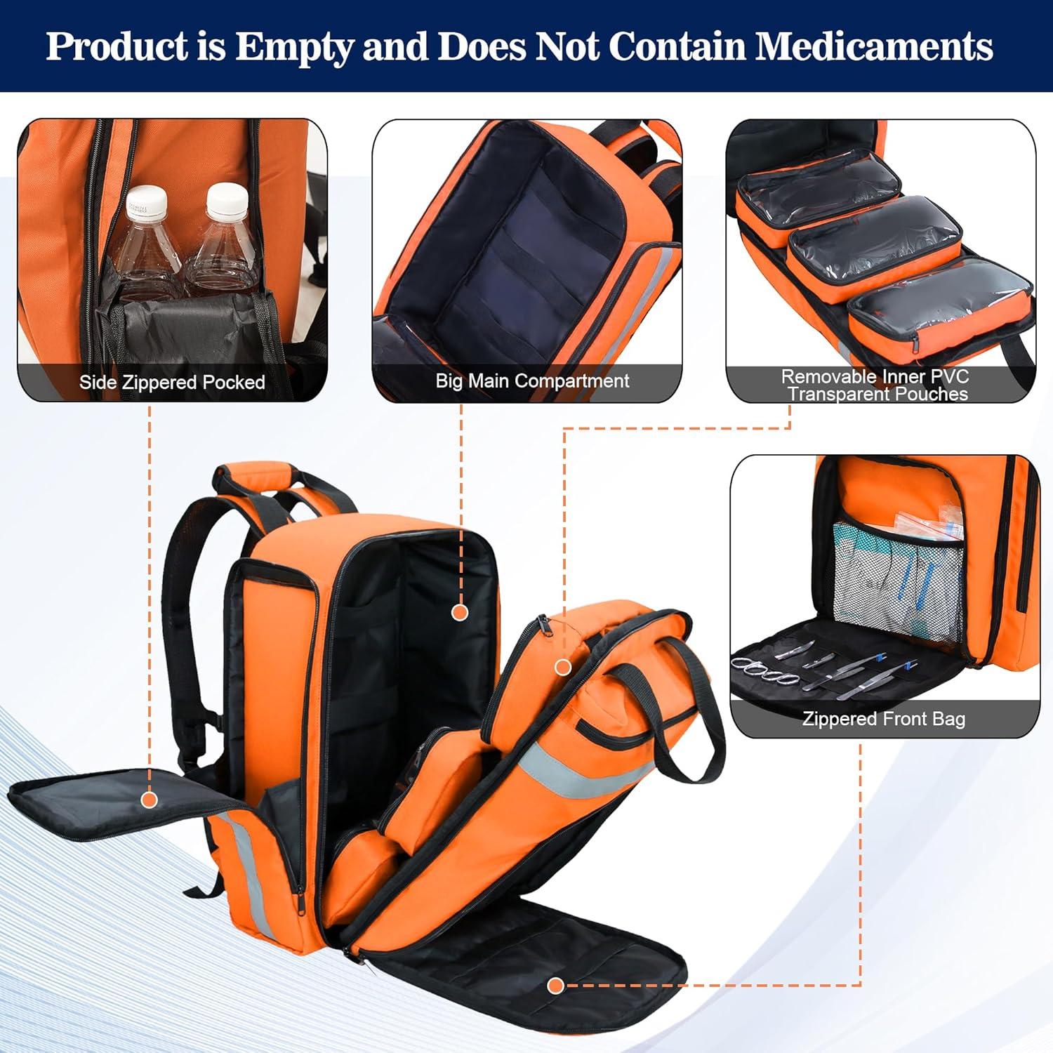 Bolsa de Primeros Auxilios Vacía JIDUODUO Naranja 0.83 kg