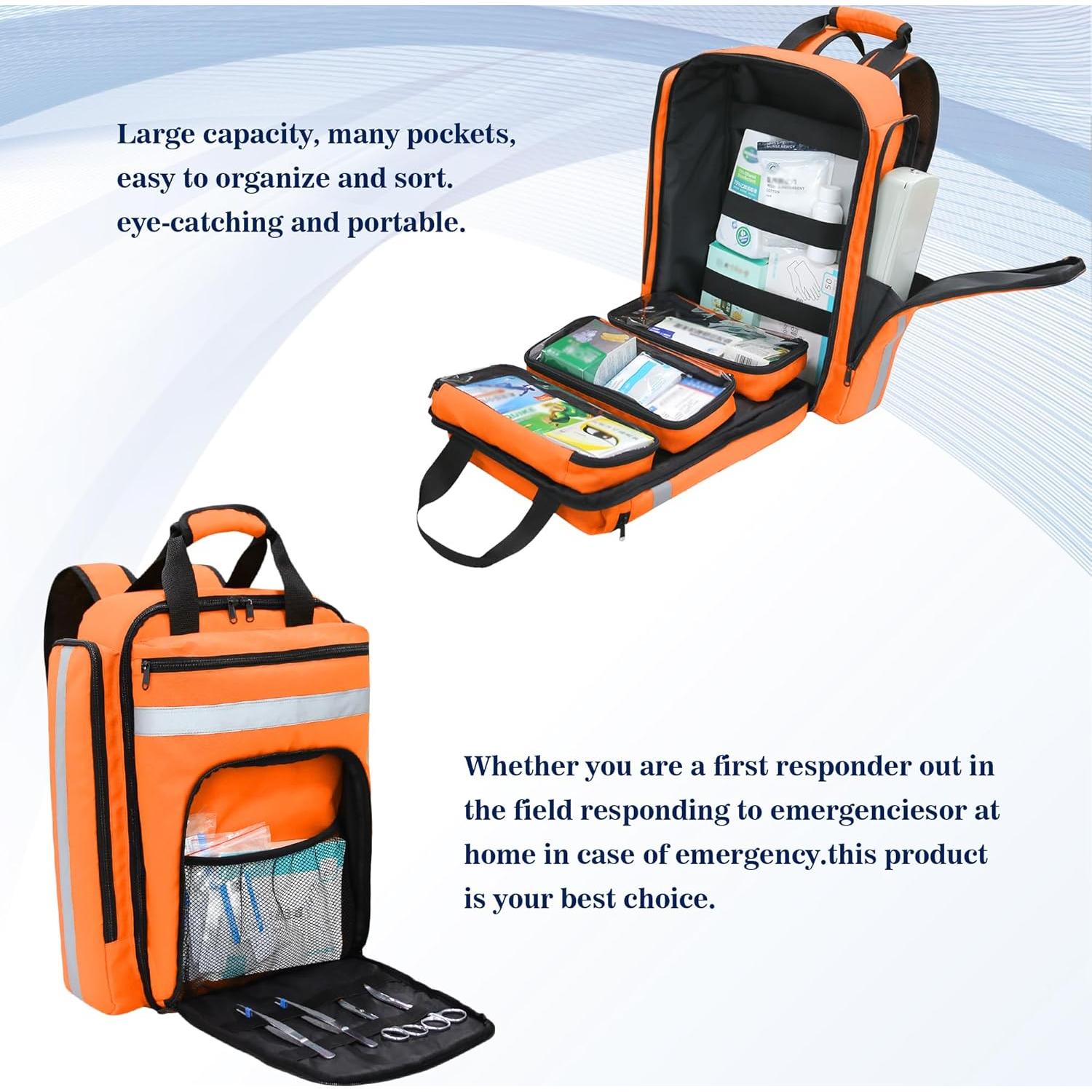 Bolsa de Primeros Auxilios Vacía JIDUODUO Naranja 0.83 kg