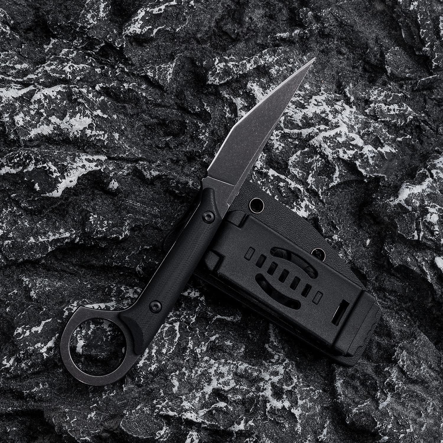 Cuchillo EDC Táctico OOULORE con Hoja D2 y Mango G10 Negro