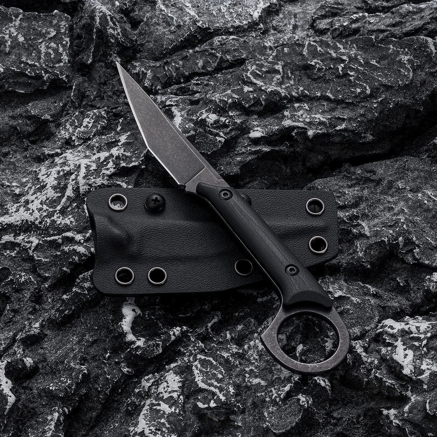 Cuchillo EDC Táctico OOULORE con Hoja D2 y Mango G10 Negro