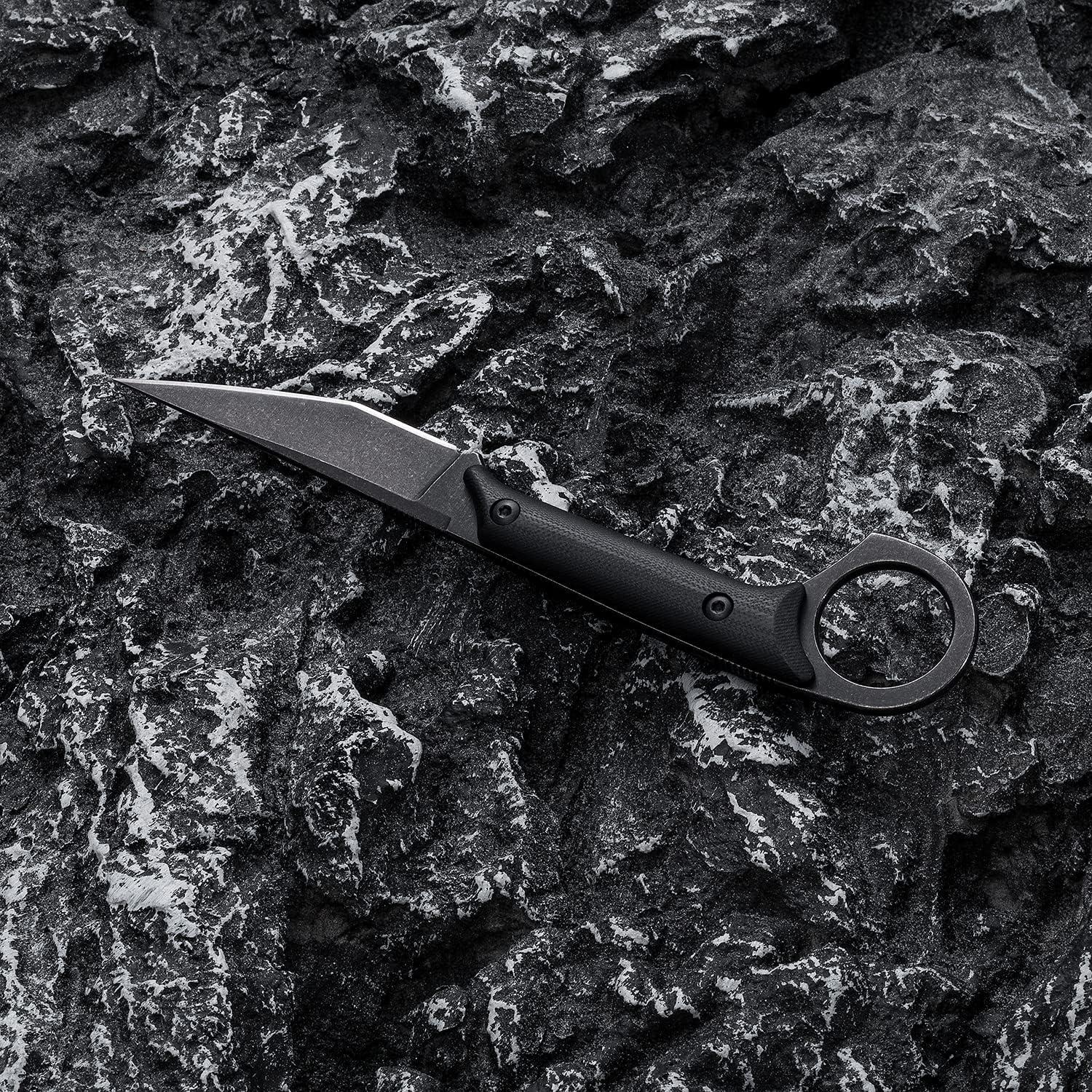 Cuchillo EDC Táctico OOULORE con Hoja D2 y Mango G10 Negro