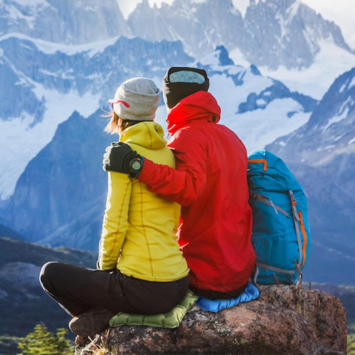 Cojín de Asiento Inflable YEEKORO Verde Militar 42x33cm