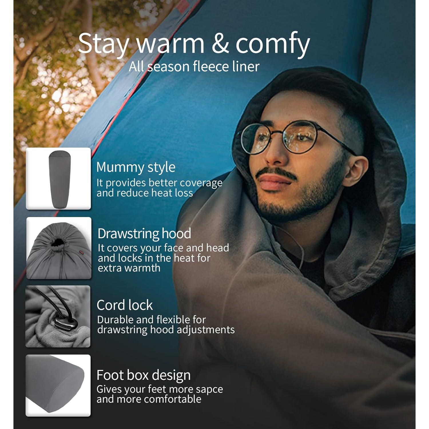 Forro de Saco de Dormir Litume E629 Franela 215x81cm