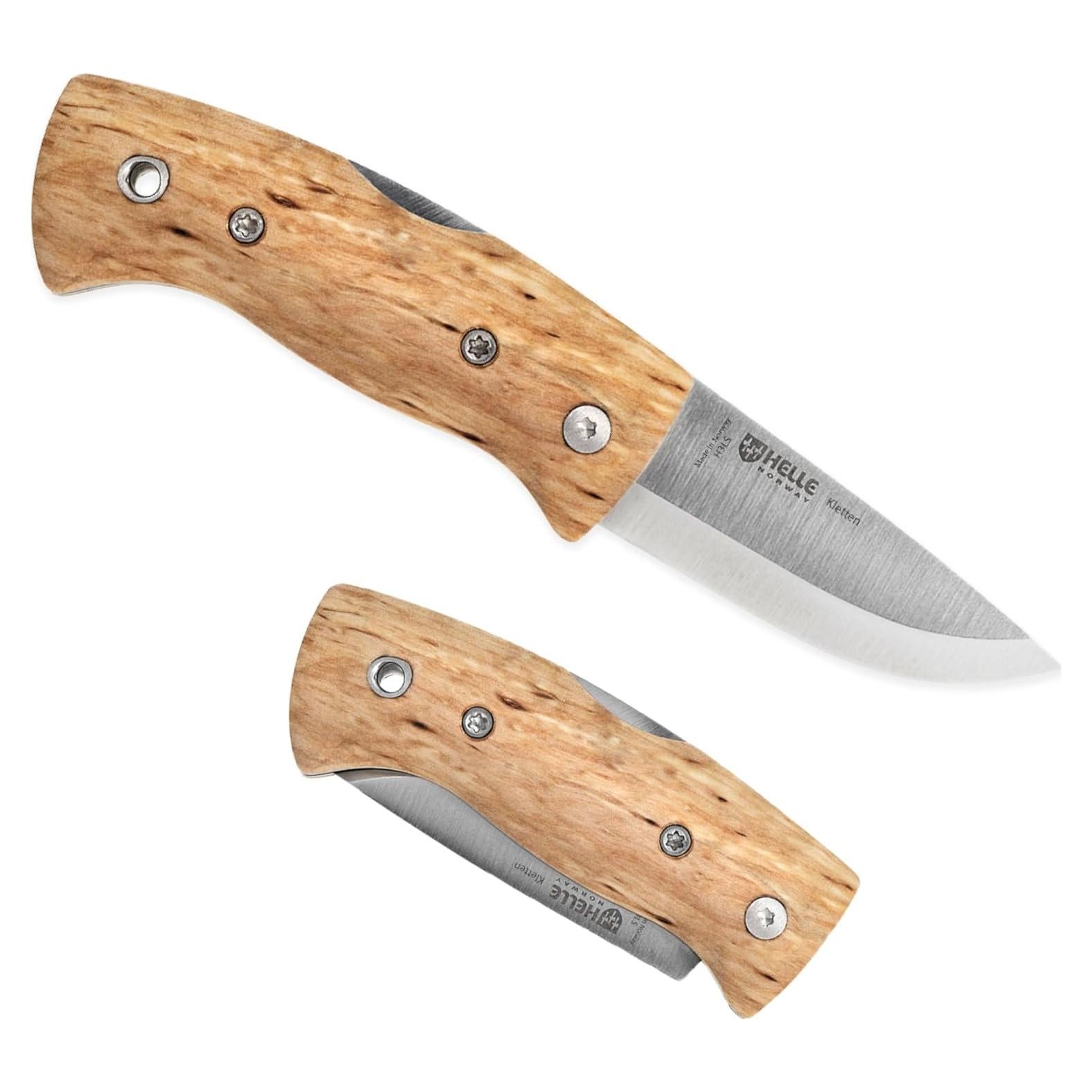 Cuchillo Plegable EDC HELLE Kletten - Acero Inoxidable y Madera