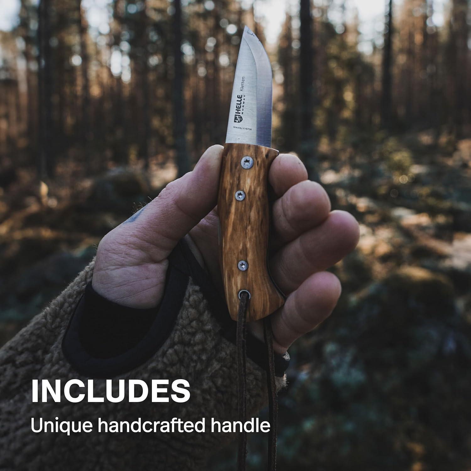 Cuchillo Plegable EDC HELLE Kletten - Acero Inoxidable y Madera