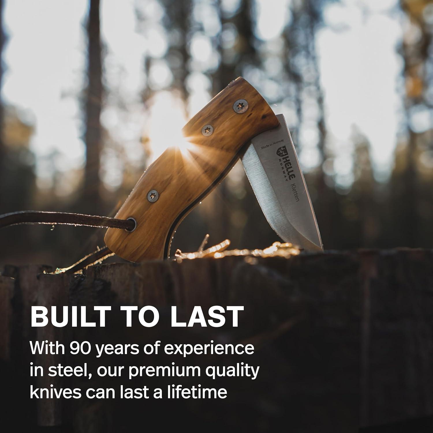 Cuchillo Plegable EDC HELLE Kletten - Acero Inoxidable y Madera