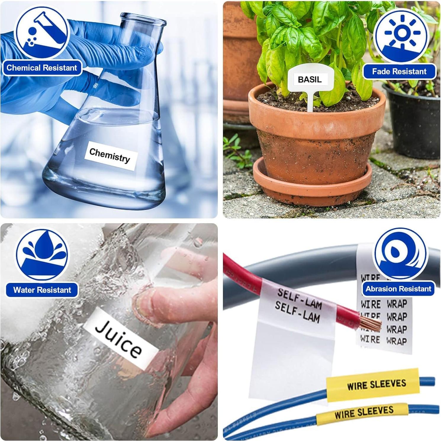 Cinta de Etiquetadora BAALAND TZe231 12mm Negro sobre Blanco 6-Pack