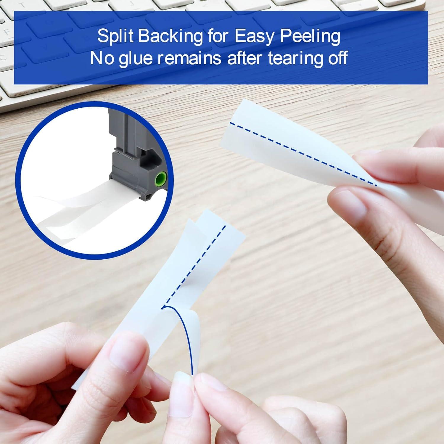 Cinta de Etiquetadora BAALAND TZe231 12mm Negro sobre Blanco 6-Pack