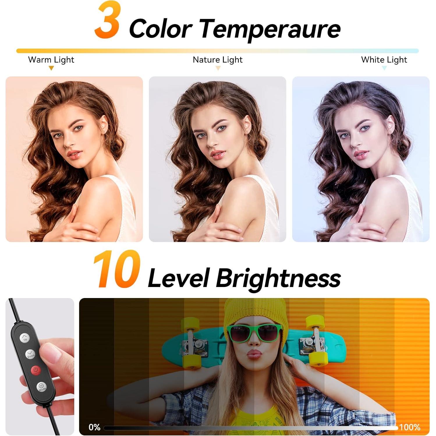 Luz de Anillo TODI 30 cm con Trípode Ajustable 160 cm