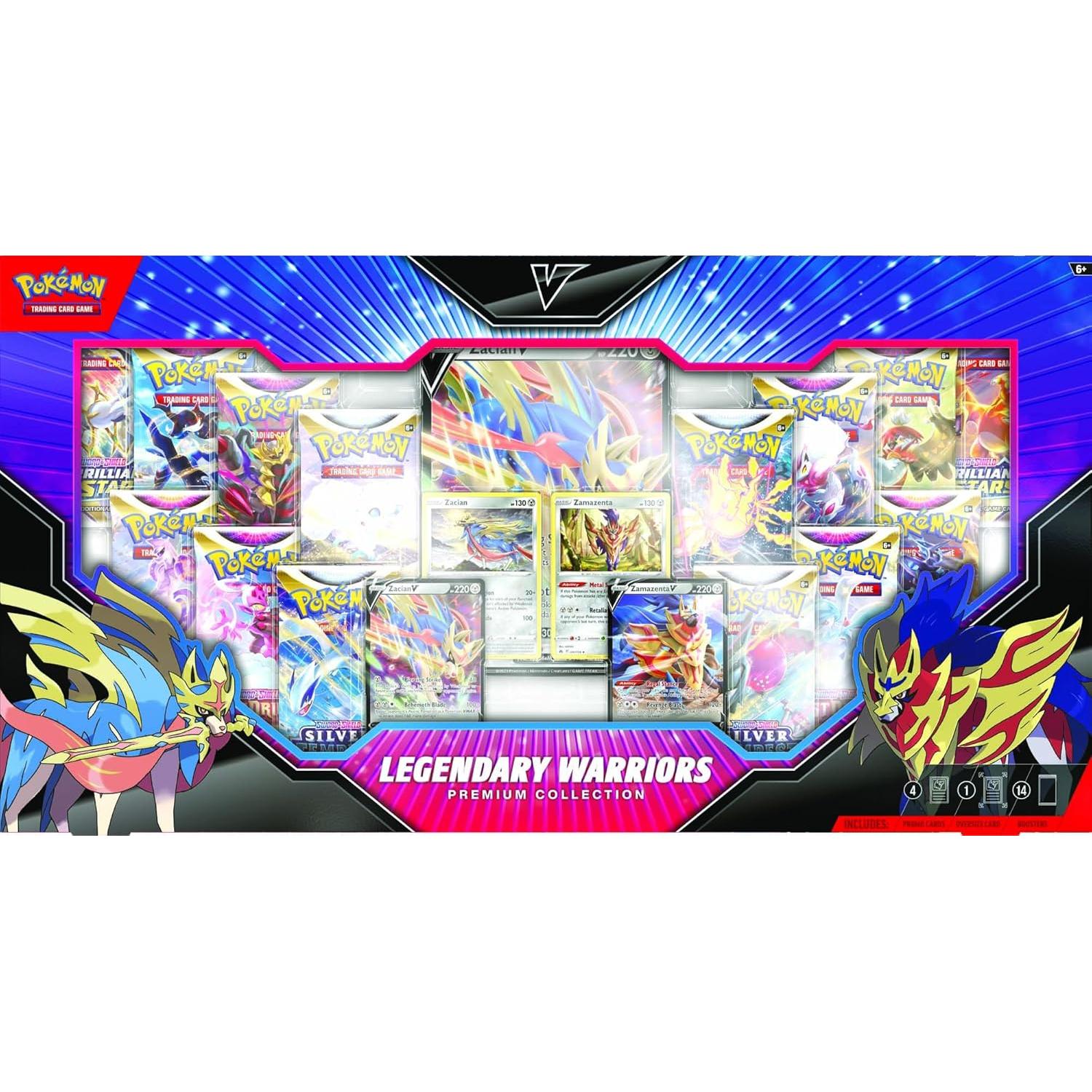 Caja Colección Premium Pokémon TCG Zacian Zamazenta 14 Paquetes
