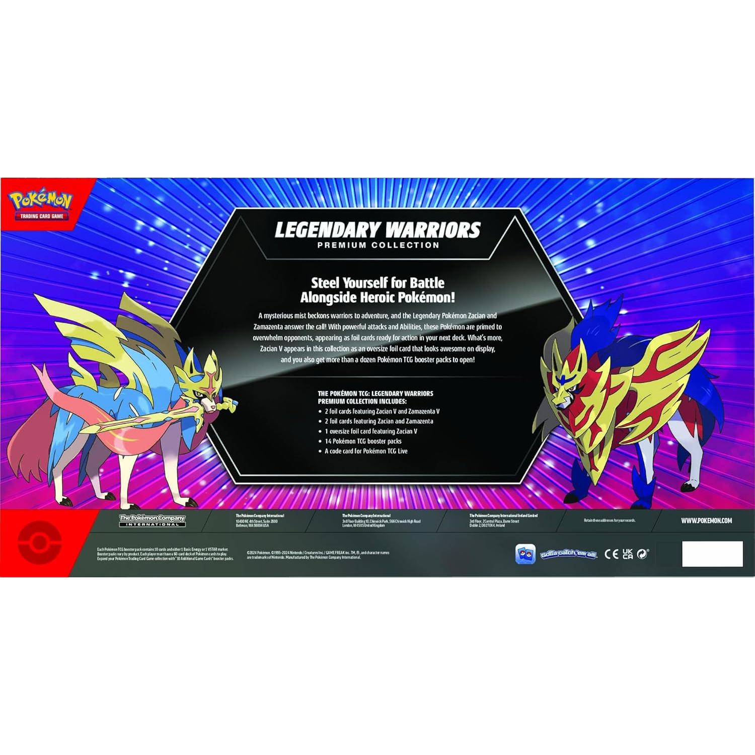 Caja Colección Premium Pokémon TCG Zacian Zamazenta 14 Paquetes