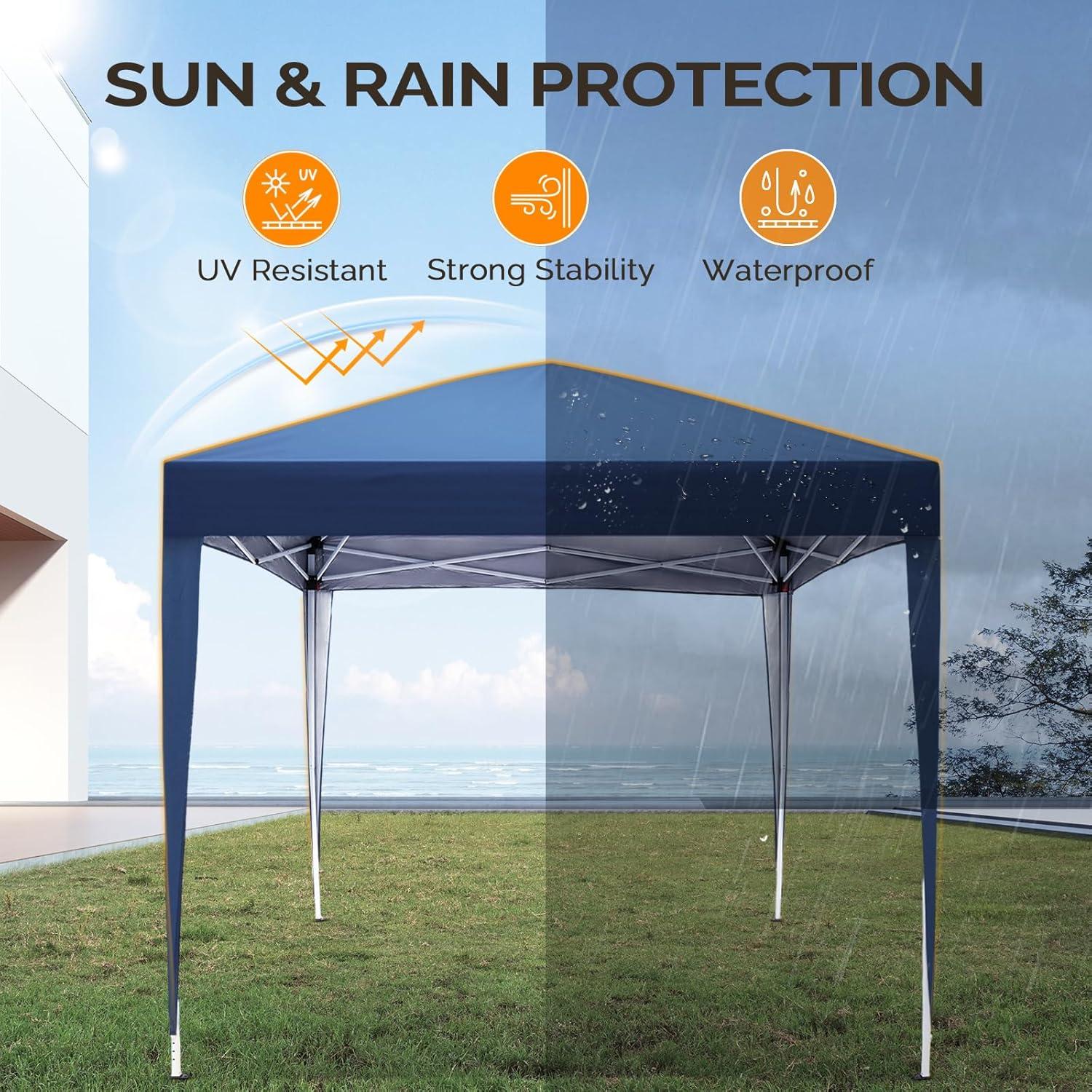 Carpa Pop Up VINGLI 1.98x1.98m Azul Resistente al Agua