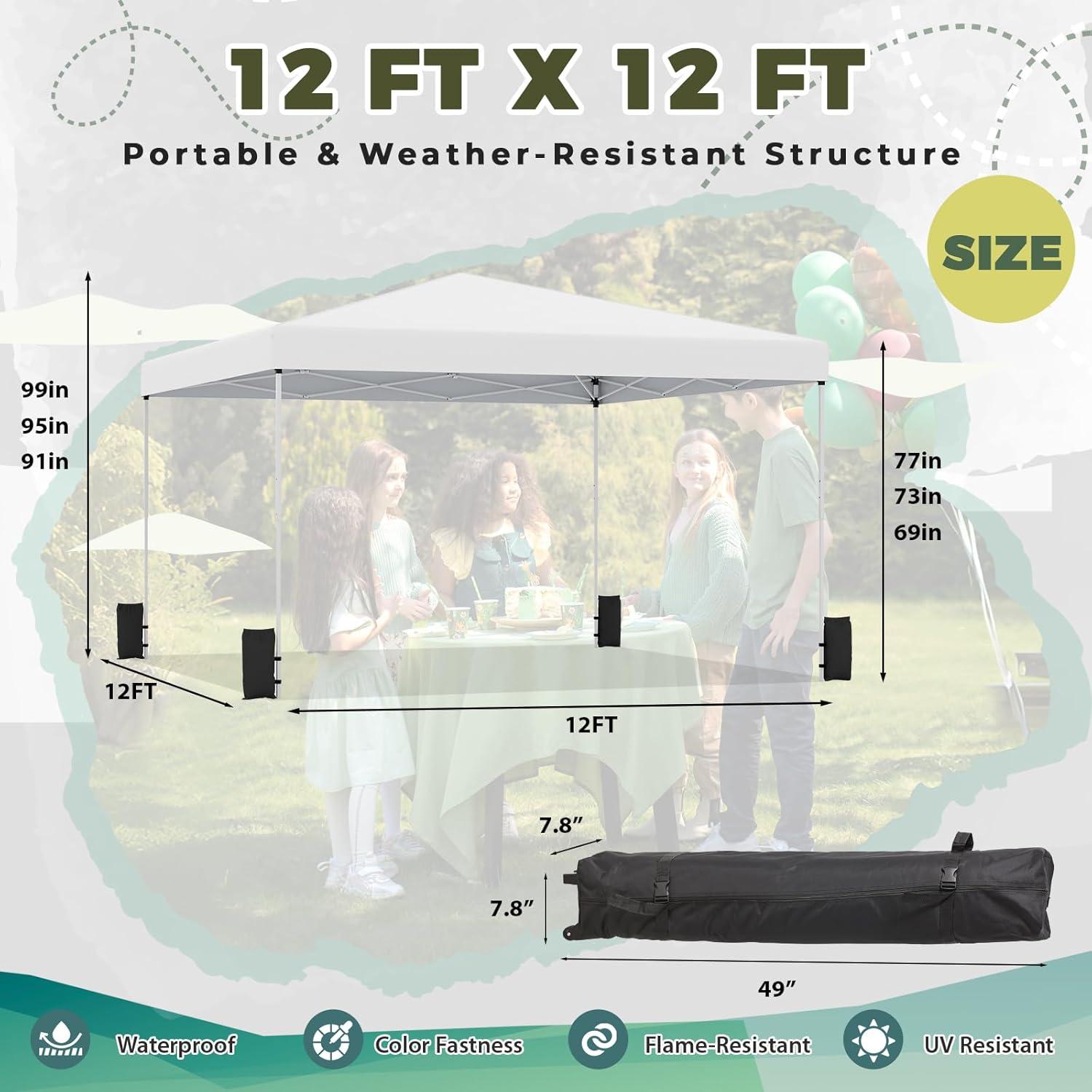 Carpa Plegable EROMMY 3.66x3.66m Impermeable con Accesorios