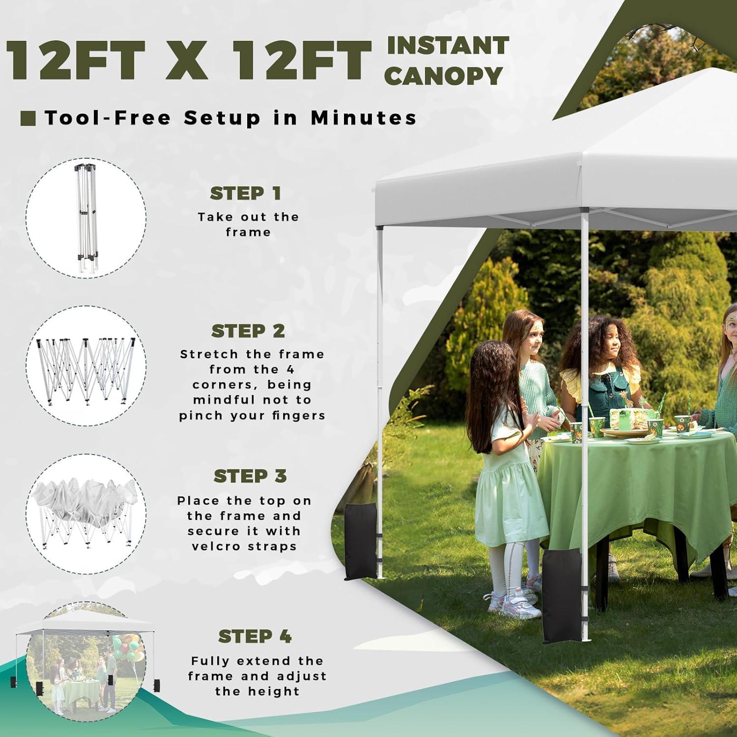 Carpa Plegable EROMMY 3.66x3.66m Impermeable con Accesorios