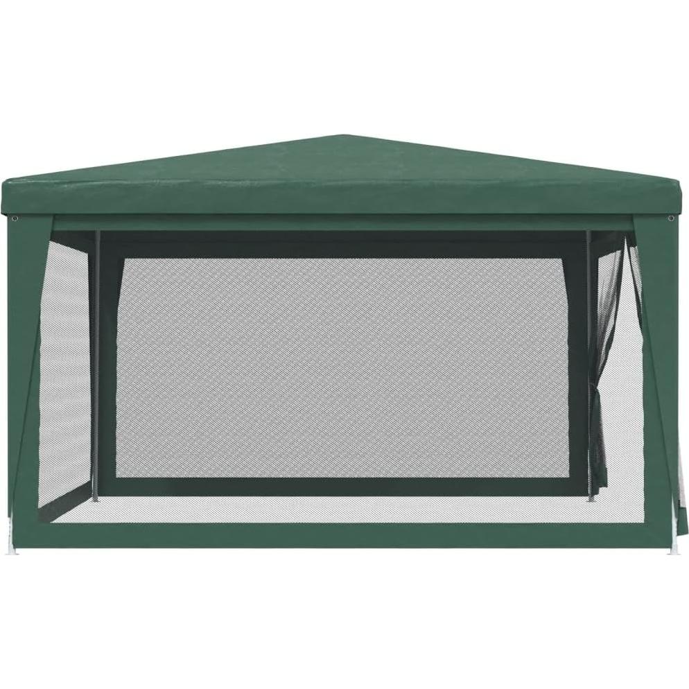 Carpa de Fiesta YELWHI 4 Paredes Malla Verde 396x396cm HDPE