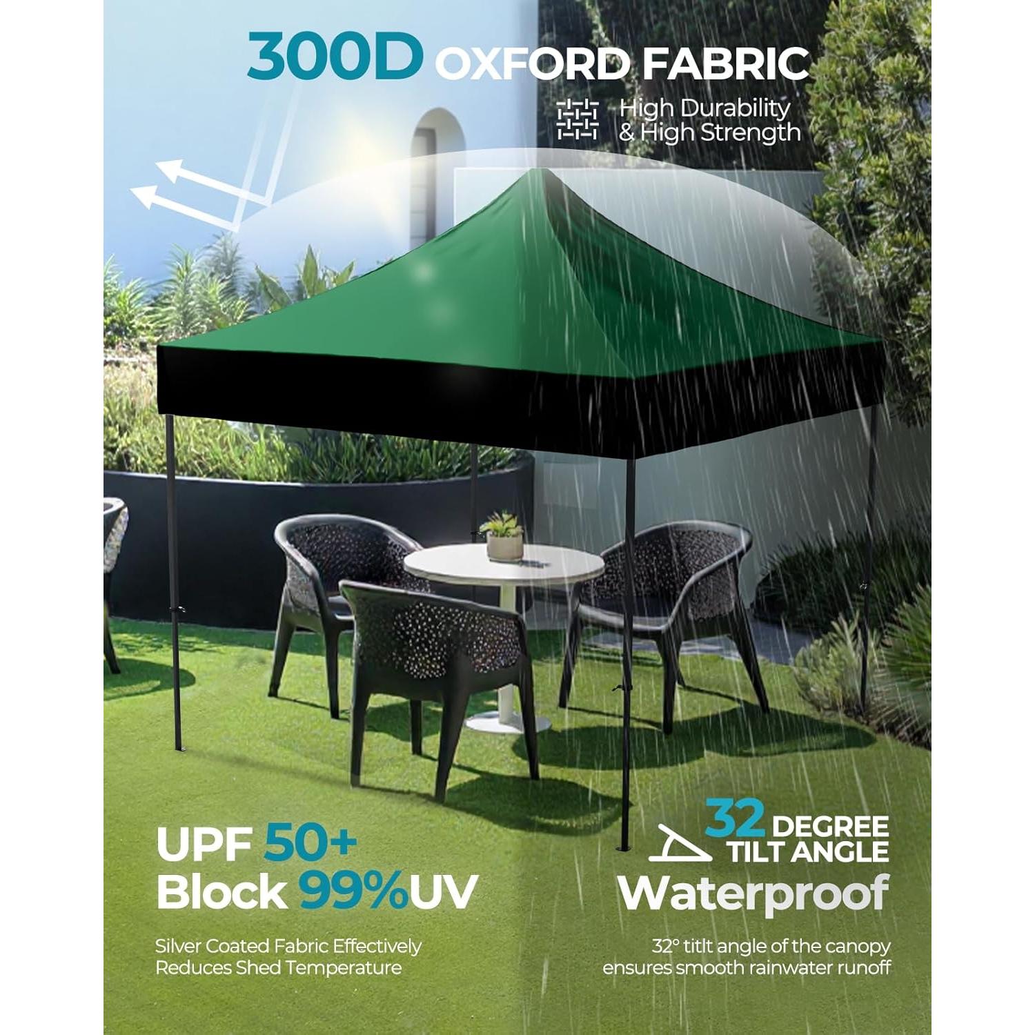 Carpa Plegable 10x10 Eesdom Verde Bosque Impermeable