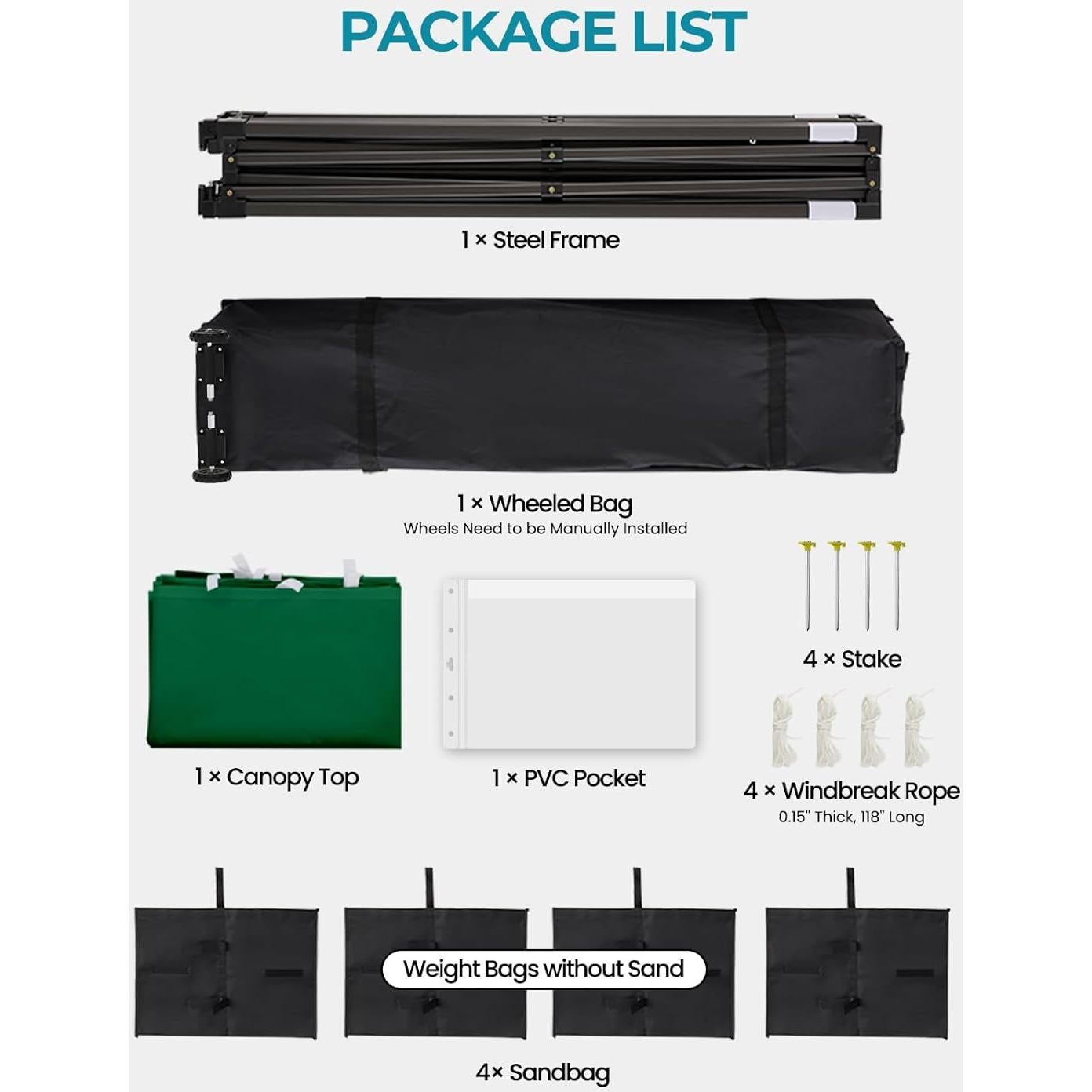 Carpa Plegable 10x10 Eesdom Verde Bosque Impermeable